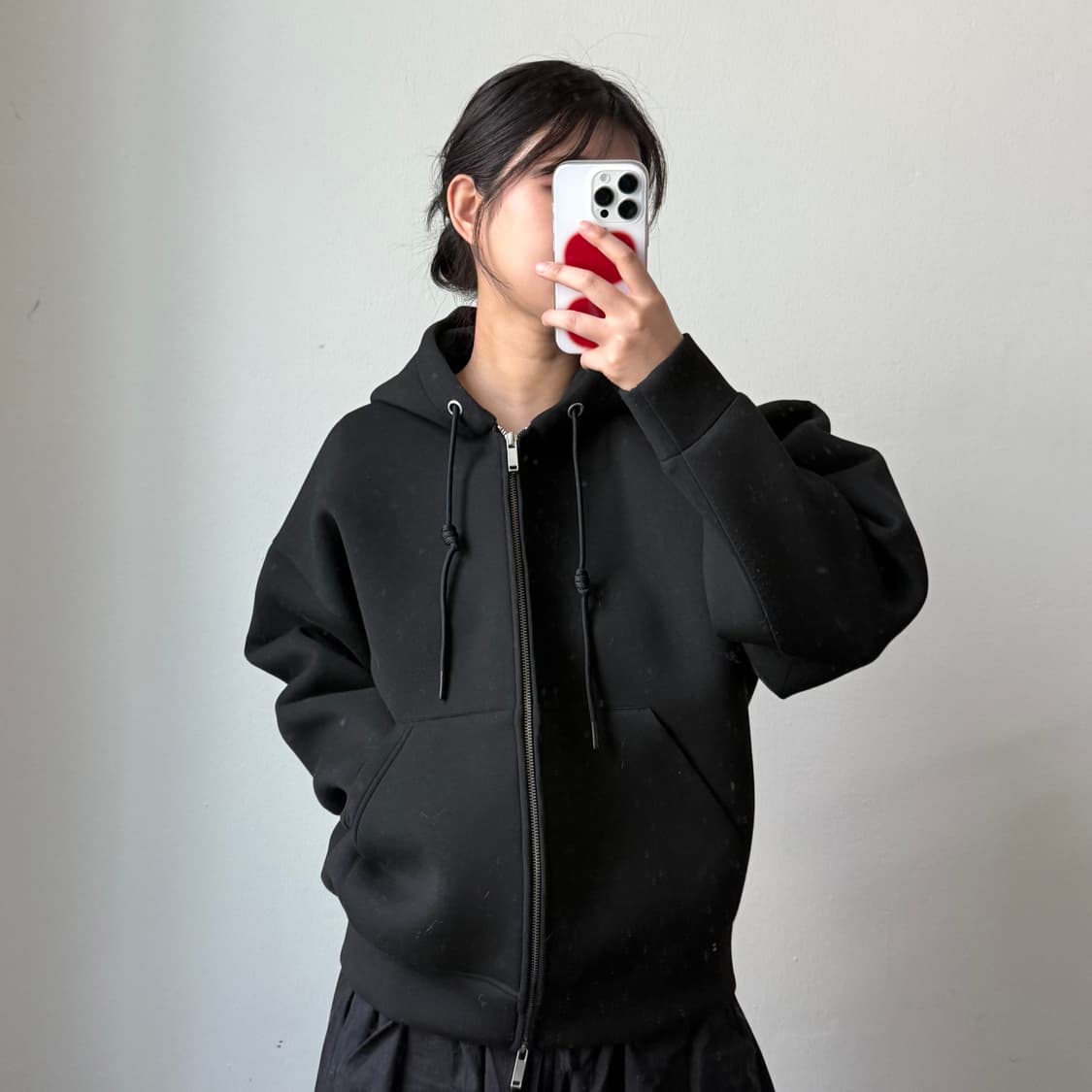 [L] 자라 블랙 후드집업 상품이미지2