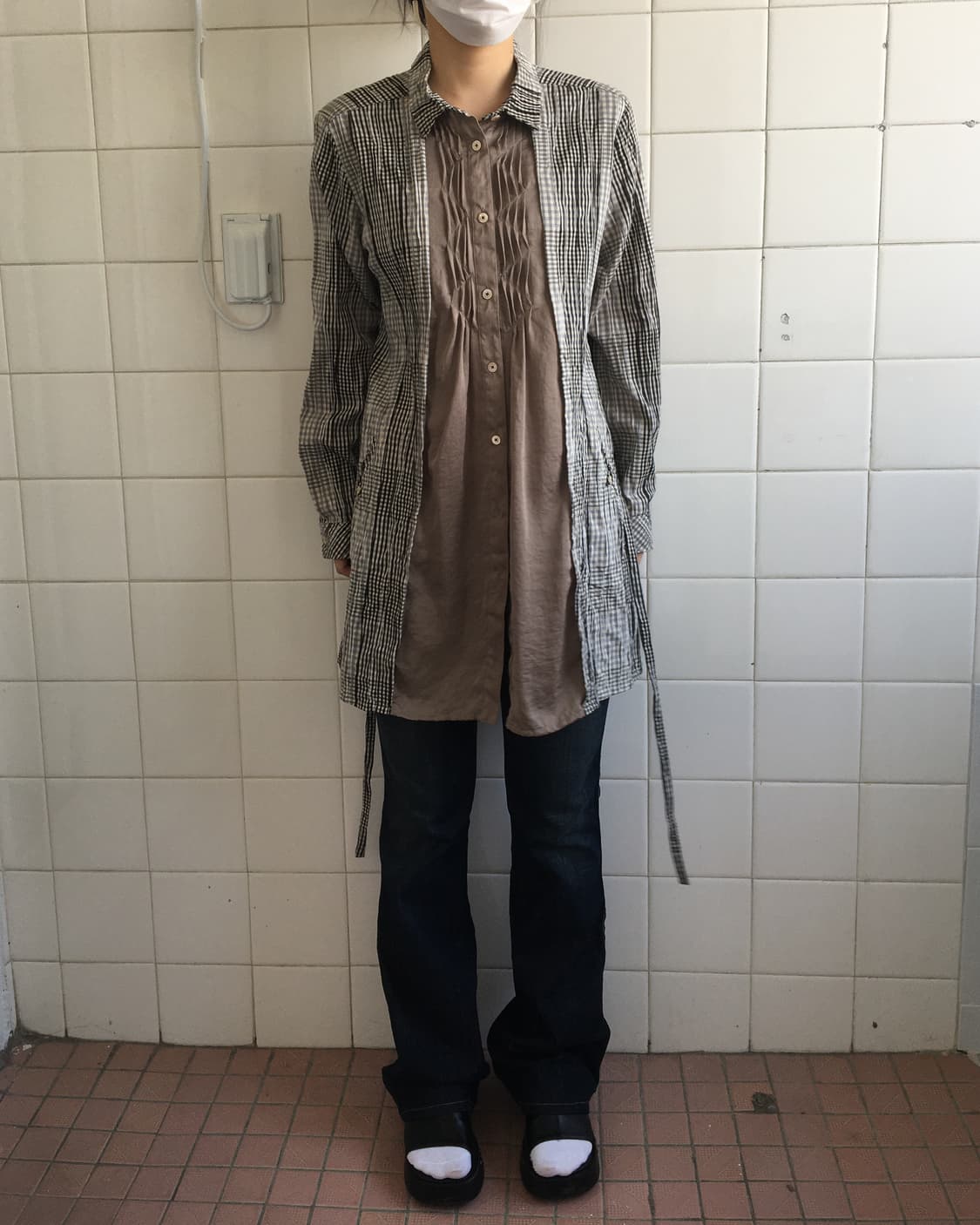 Check pattern layered point shirt 상품이미지1