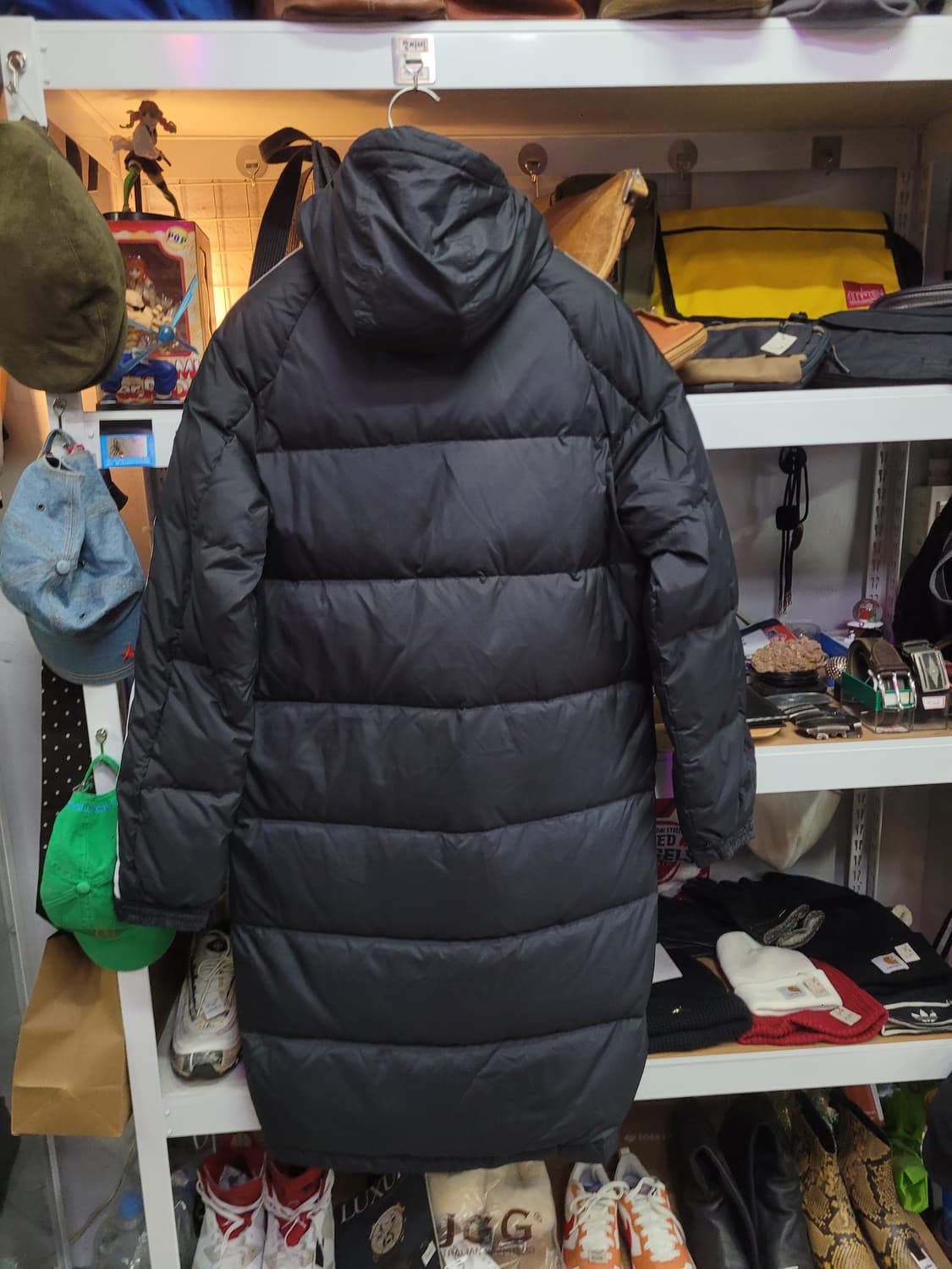 Adidas 아디다스 삼선 블랙 롱패딩 (오리털) 상품이미지2