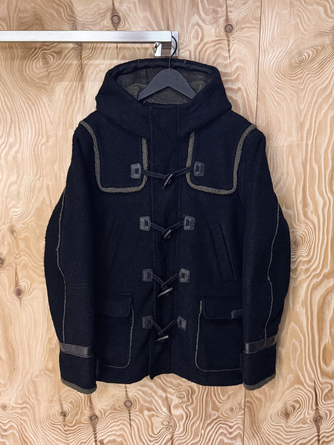 디젤 쉐르파 라인 울 후드 더플 코트 상품이미지1