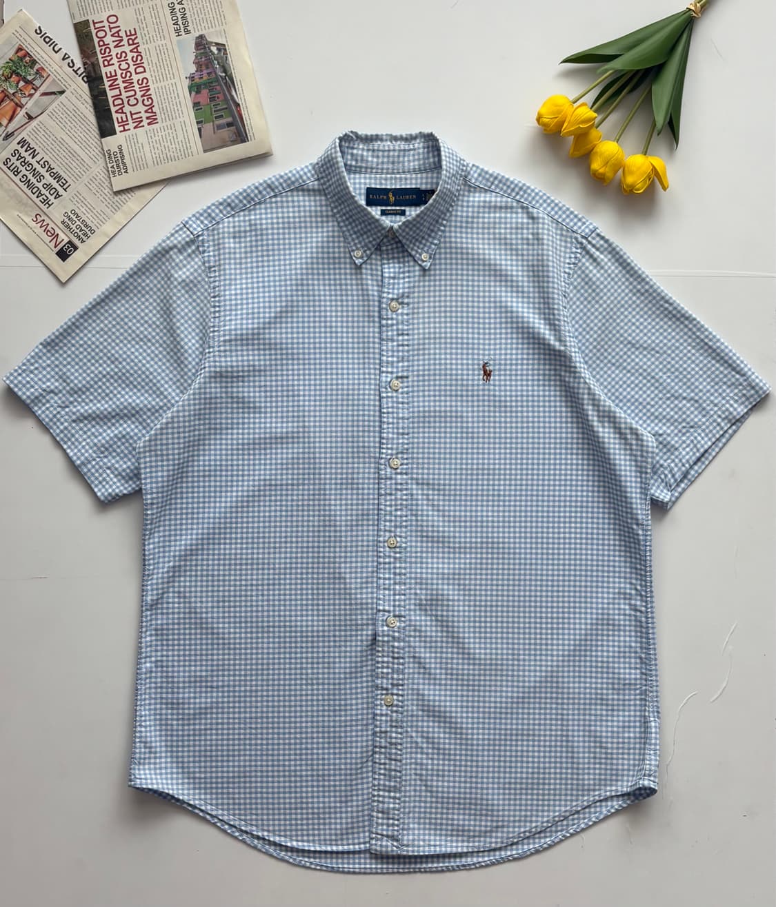 Polo 폴로랄프로렌 QR 체크 반팔 셔츠 상품이미지2