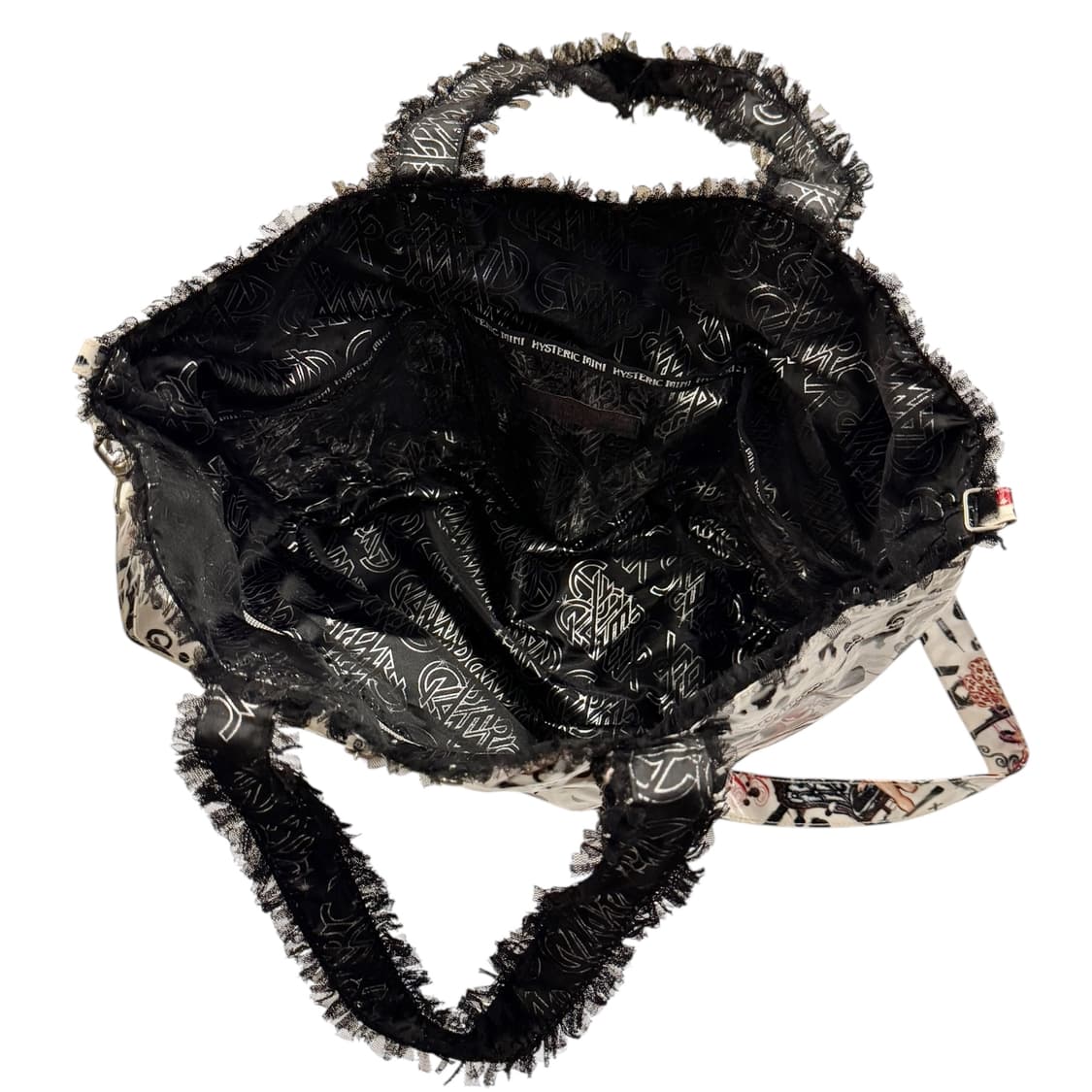 히스테릭글래머 2웨이 PVC 프릴 레이스 숄더백 아이보리 상품이미지9