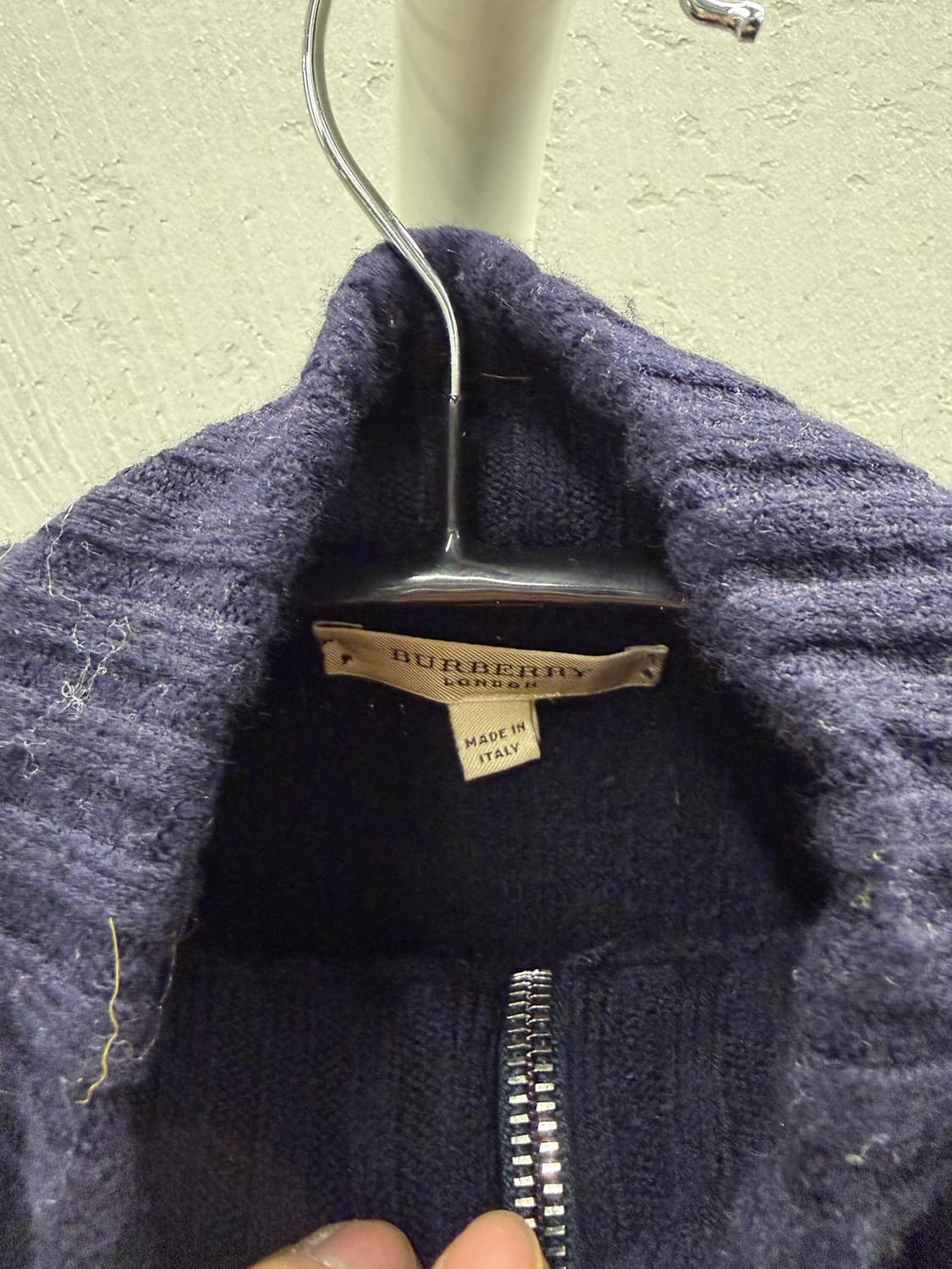 버버리 정품 런던 니트 집업 가디건 네이비 S 상품이미지4