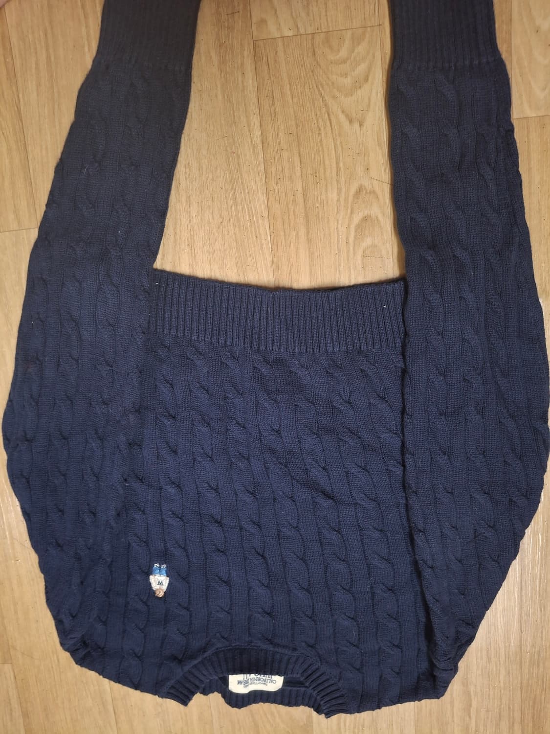 [Who A U]네이비 케이블 크롭 니트(M,면100%,컨디션상) 상품이미지3