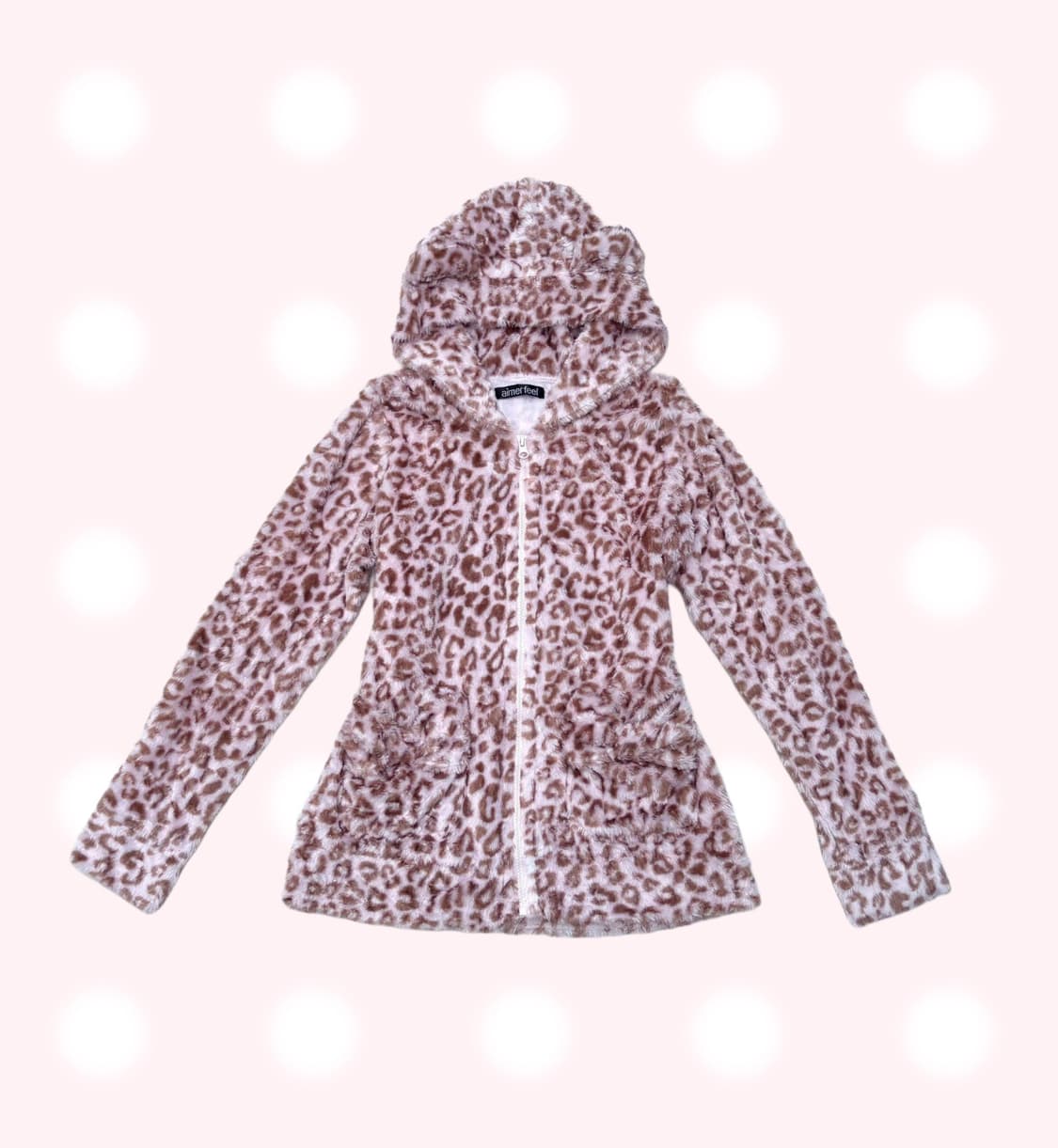 에메필 레오파드 퍼 후드집업 상품이미지1