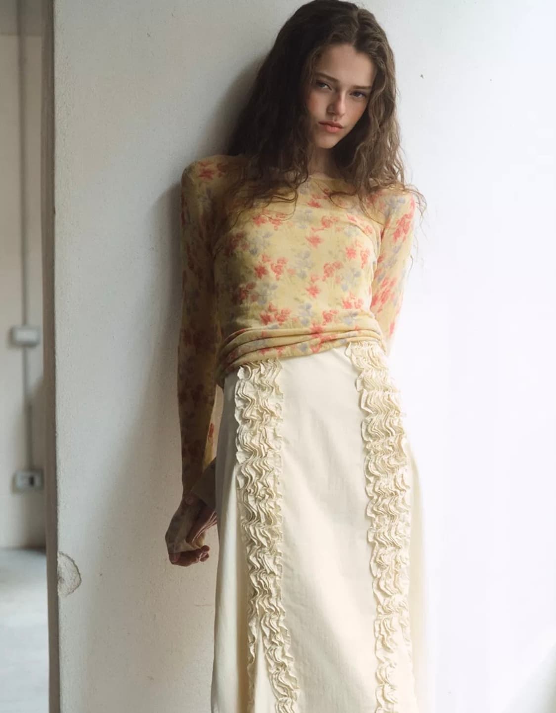 자라 플로럴 니트 탑 상품이미지1