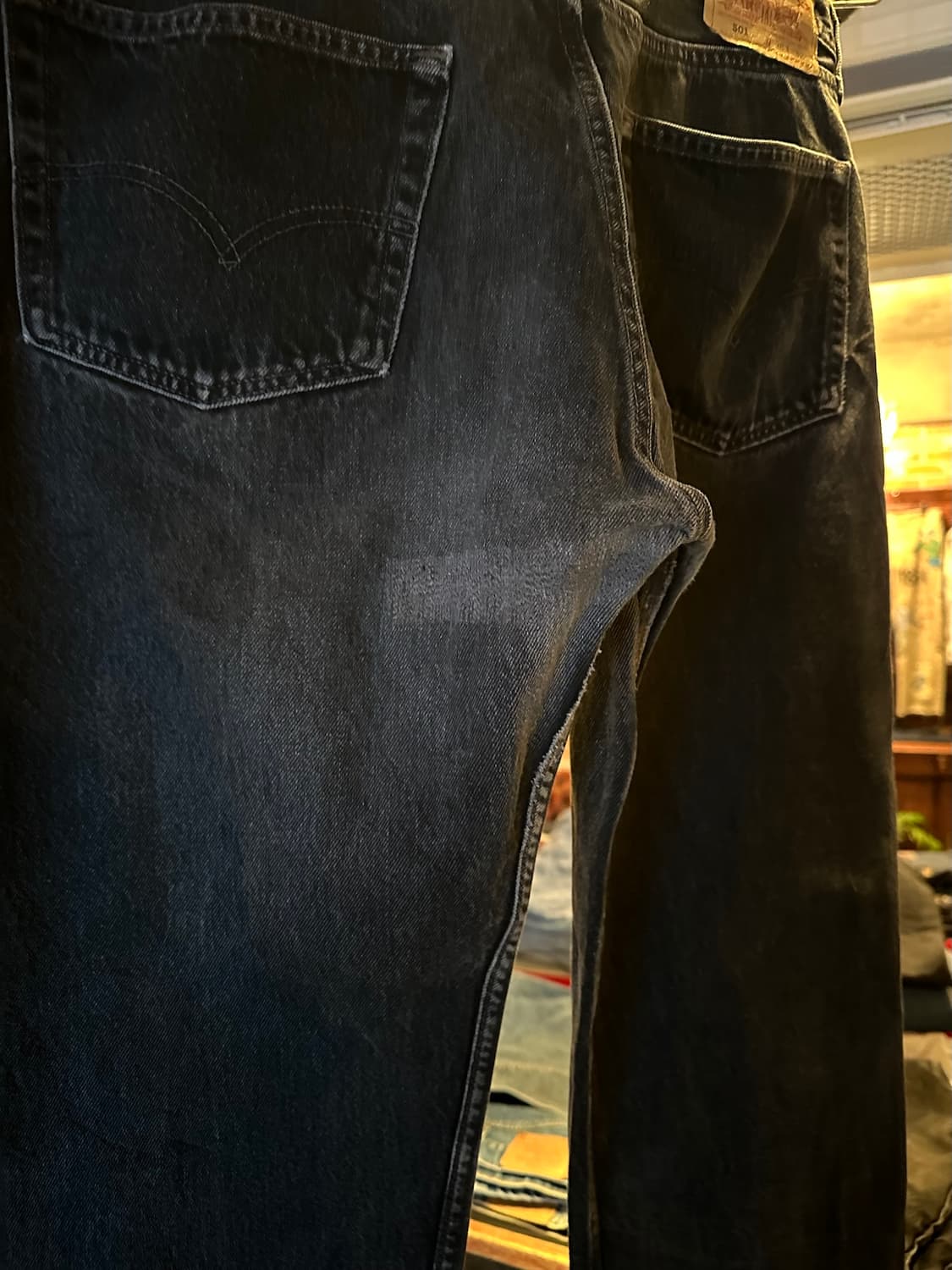 90s USA 빈티지 리바이스 501 0660 블랙진 흑청 데님 팬츠 상품이미지5