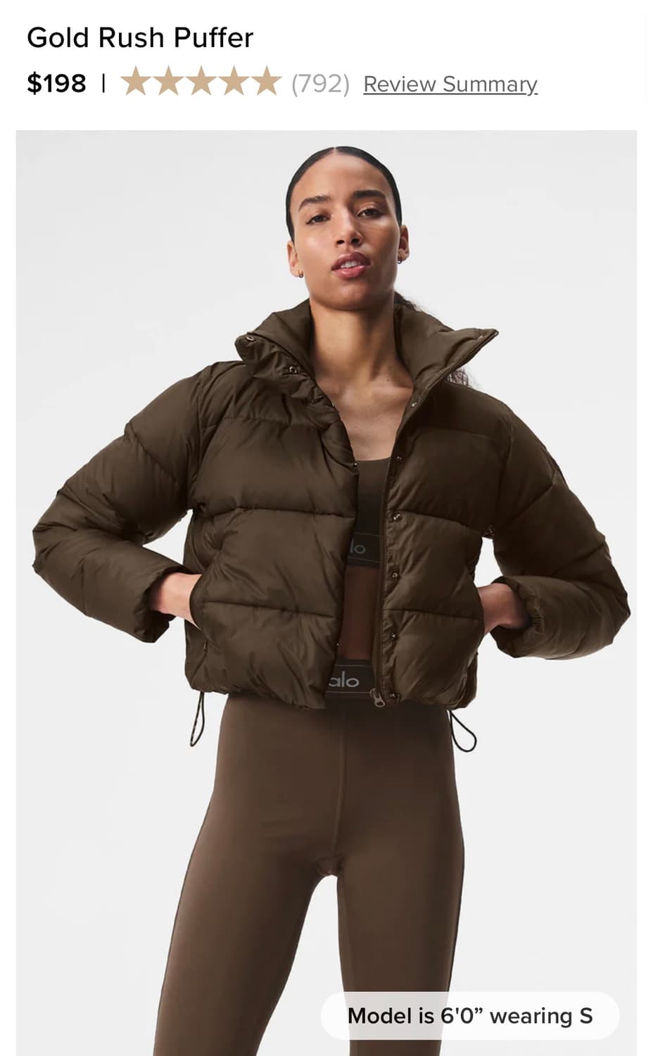 Alo 알로 패딩 Gold rush puffer - espresso 상품이미지1