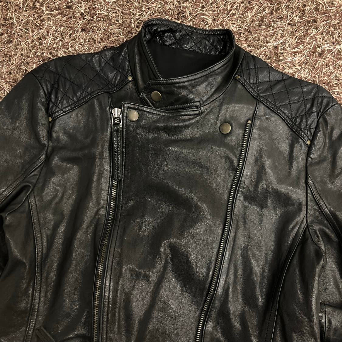 빈티지 양가죽 바이커 레더 가죽 라이더 자켓 상품이미지2