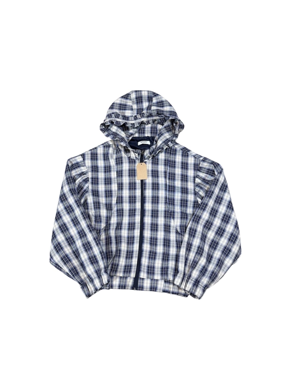 애즈카키(ASKHAKI) 셔링 후드 체크 자켓 상품이미지4