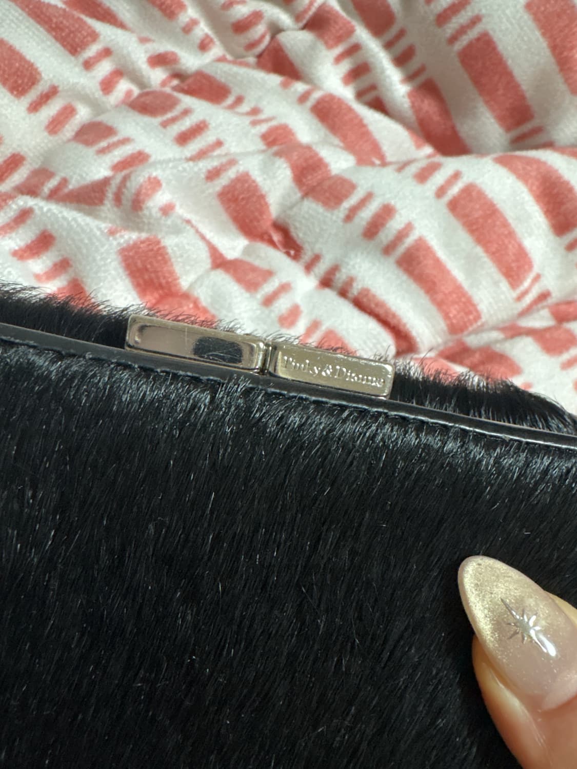 Pinky&Dianne 핑키앤다이안 블랙 송치 큐빅 반지갑 갸루 상품이미지4