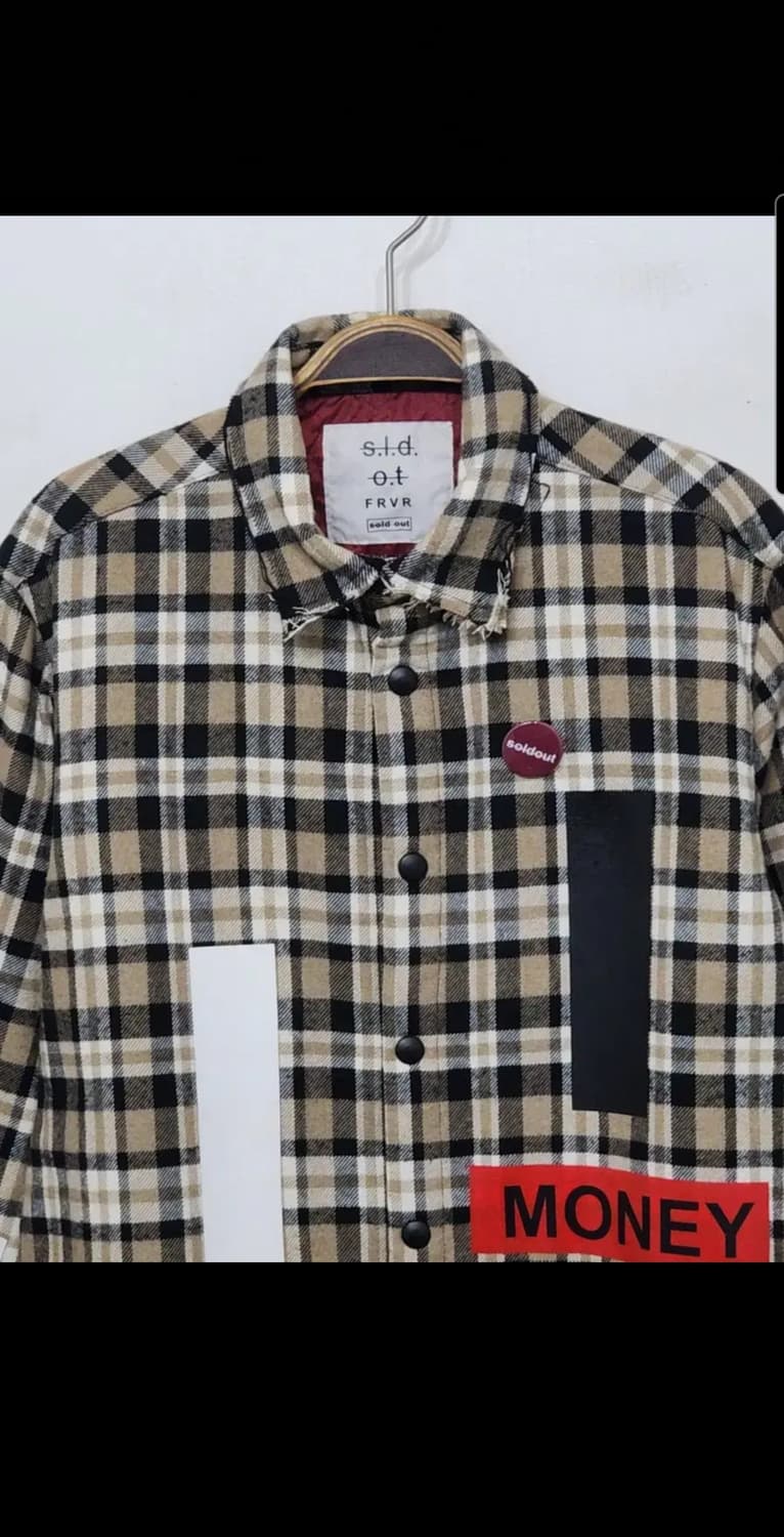 (L) 솔드아웃 자켓식 남방 체크 셔츠 안감누빔 매장판  상품이미지2