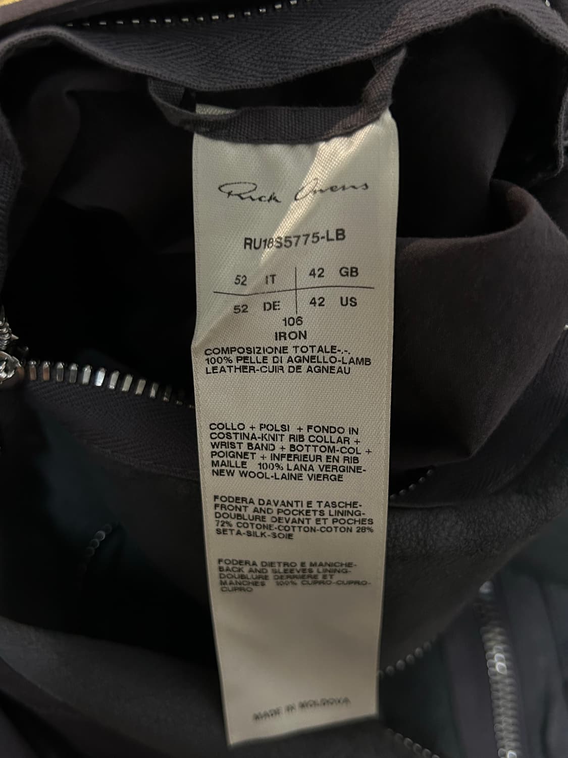[52] Rick Owens blistered leather bomber 상품이미지3