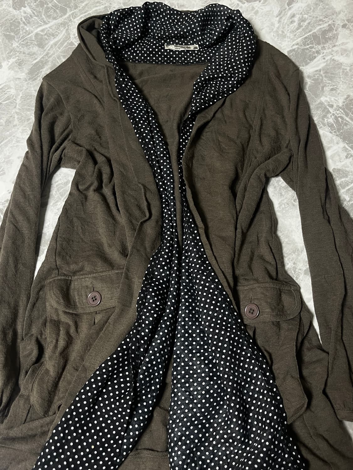 dot 2way long cardigan 상품이미지3