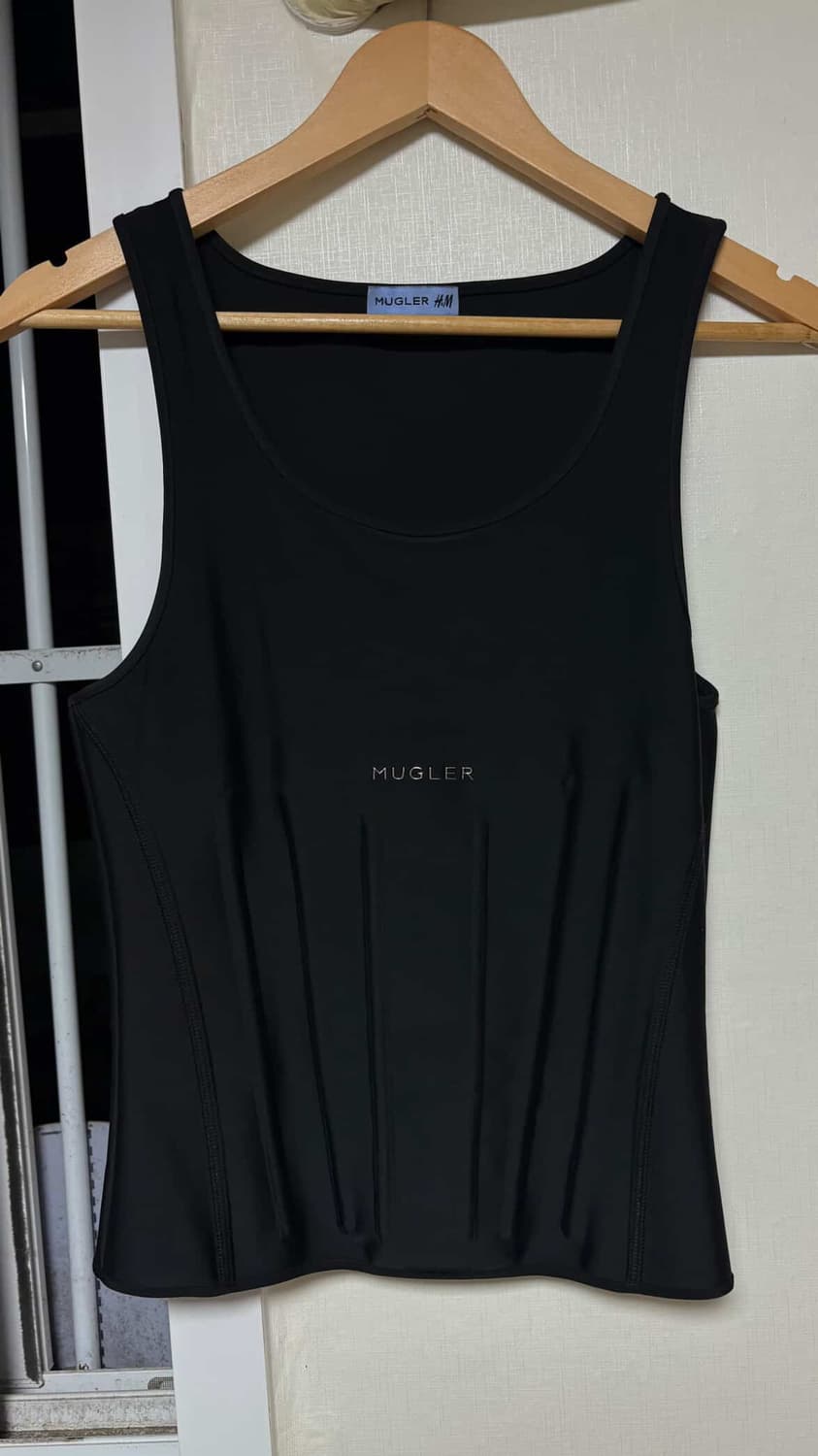 H&M x Mugler Corset Waist Tank Top Black 상품이미지1