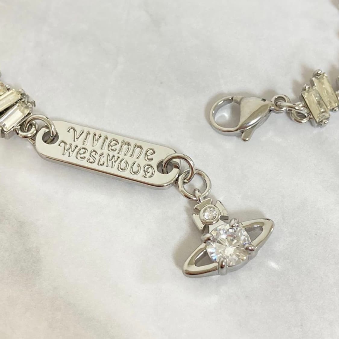 비비안웨스트우드 아카이브 크리스탈 큐빅 orb 로고 초커 목걸이(새상품) 상품이미지3