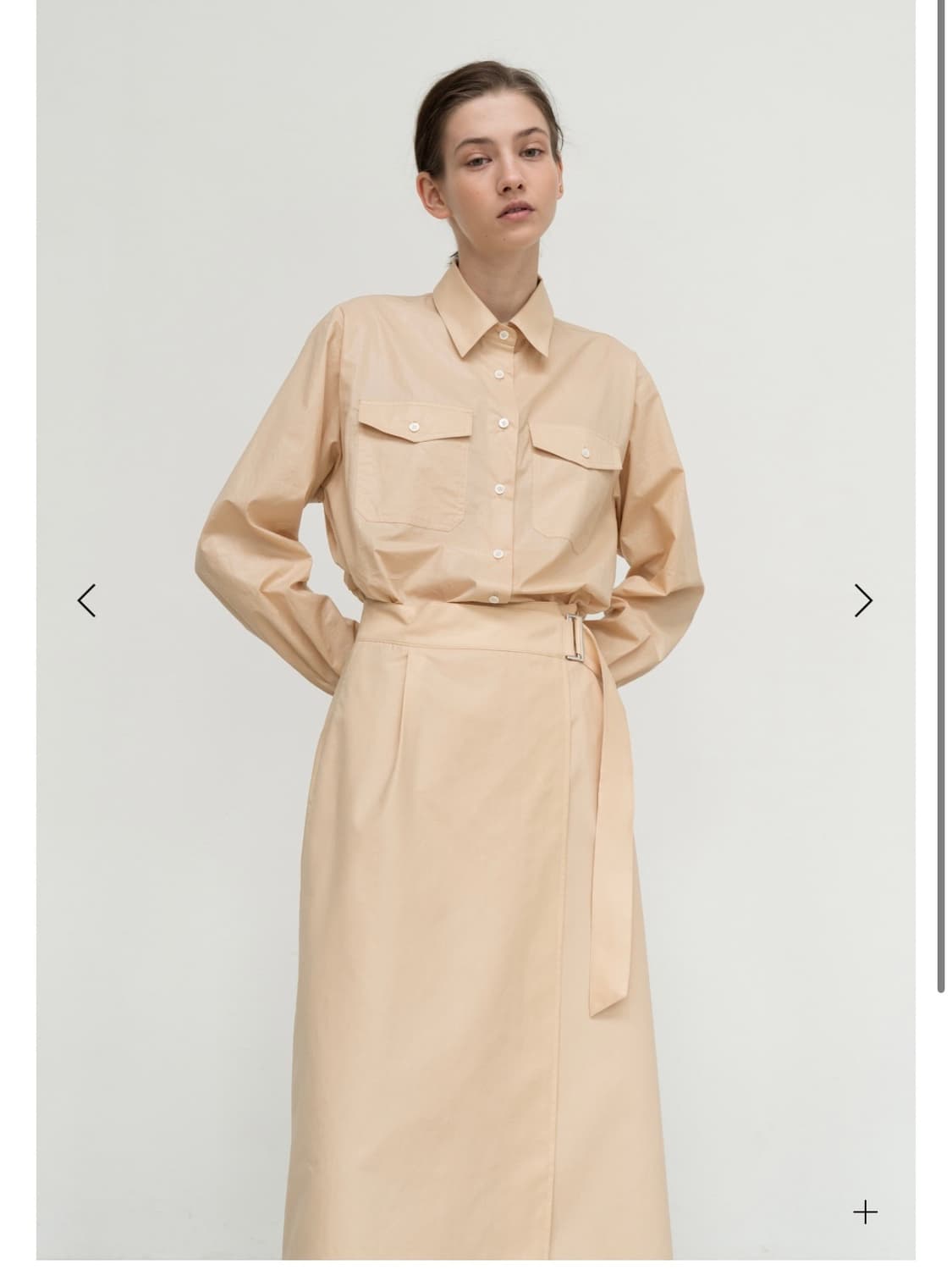 르 코팅 포켓셔츠 살구 오렌지 상품이미지7