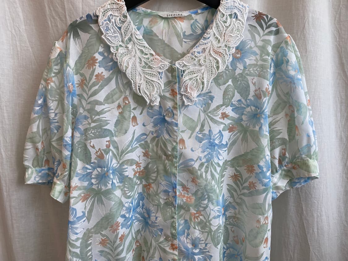 SEZALNA 플라워 반팔블라우스(L-XL) 상품이미지5