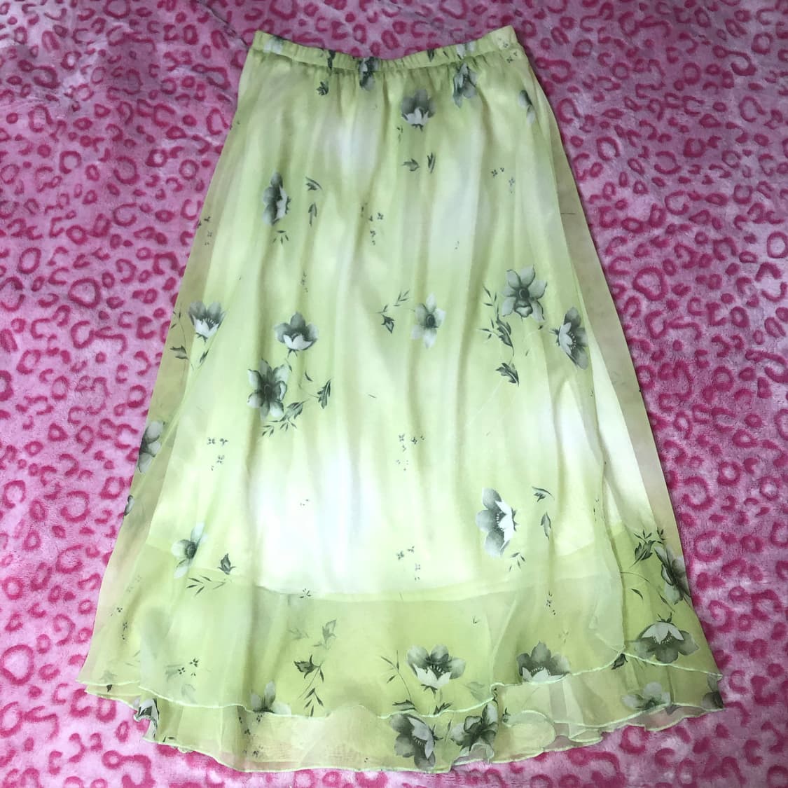 빈티지 페어리 오리엔탈 레이어드 시스루 롱스커트 미디 상품이미지3