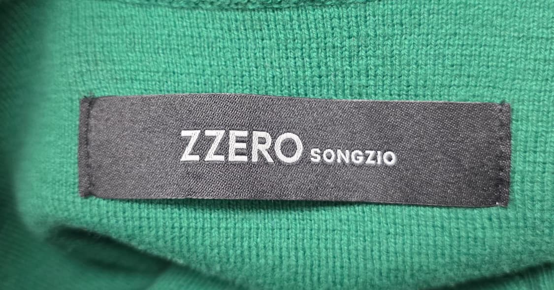 지제로 송지오 남성니트 M 세미오버핏 더블립 브이넥 그린니트 MM17 상품이미지3