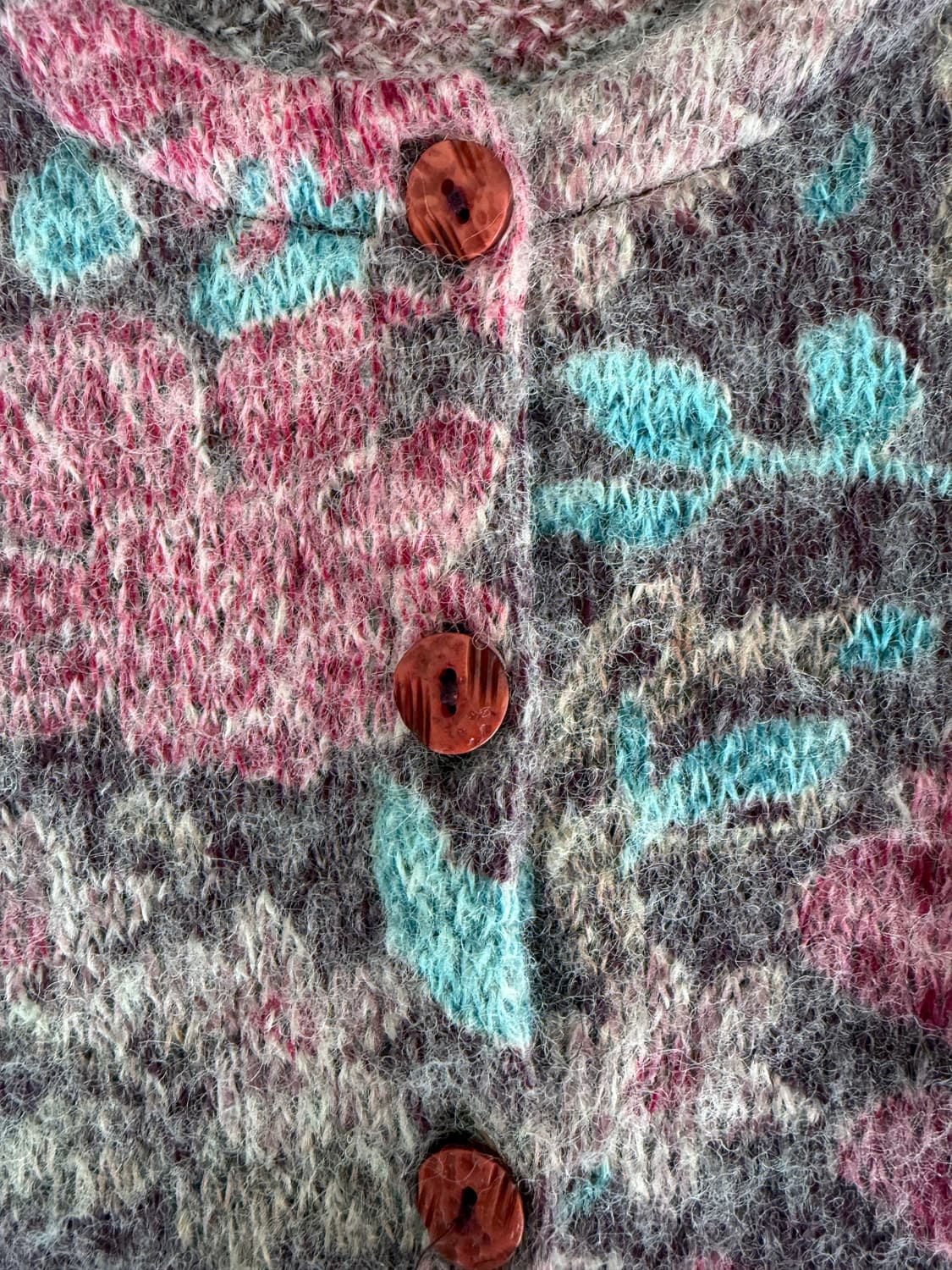 Pre owned 울 블렌드 플라워 가디건 상품이미지5