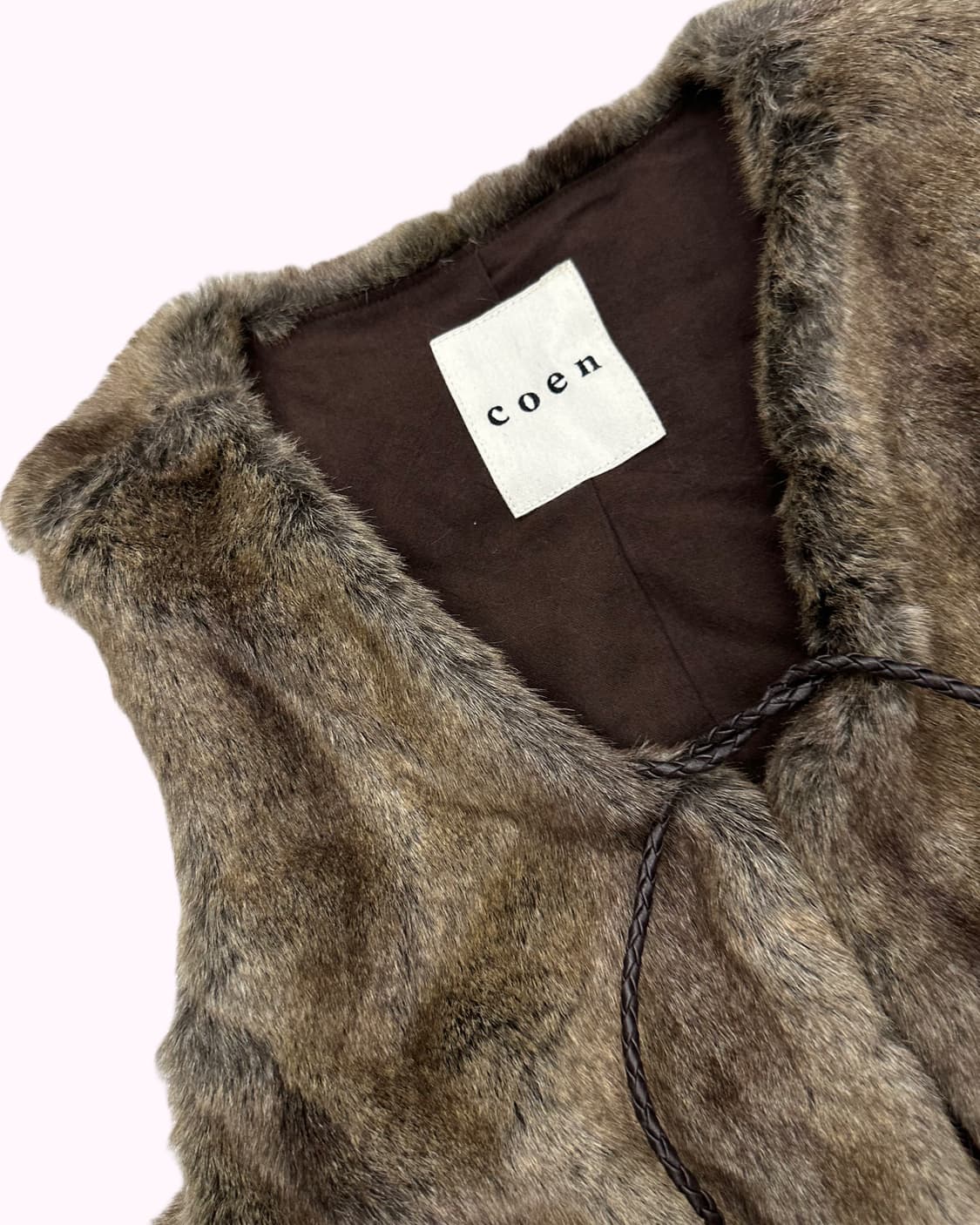 brown fur pompom vest 상품이미지2