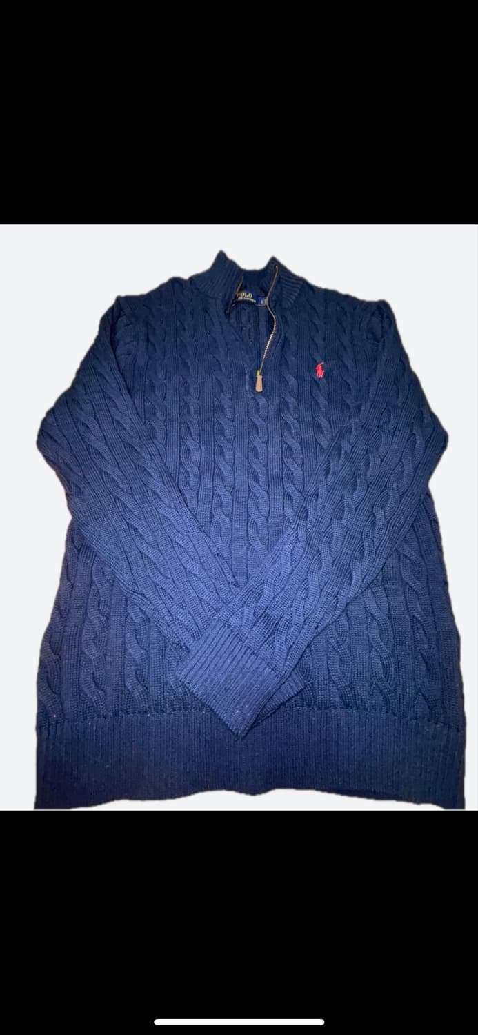 폴로랄프로렌 반집업 니트 네이비 상품이미지1