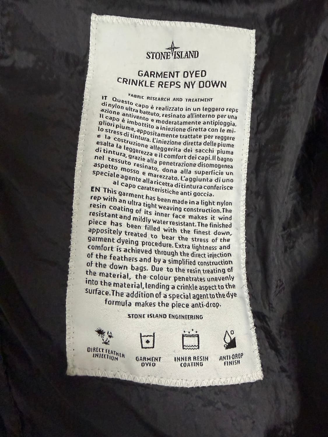 스톤아일랜드 크링클랩스 패딩조끼 블랙 L 상품이미지5