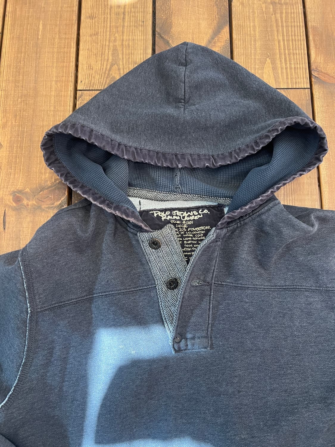 폴로 차콜 기모 후드티 상품이미지7