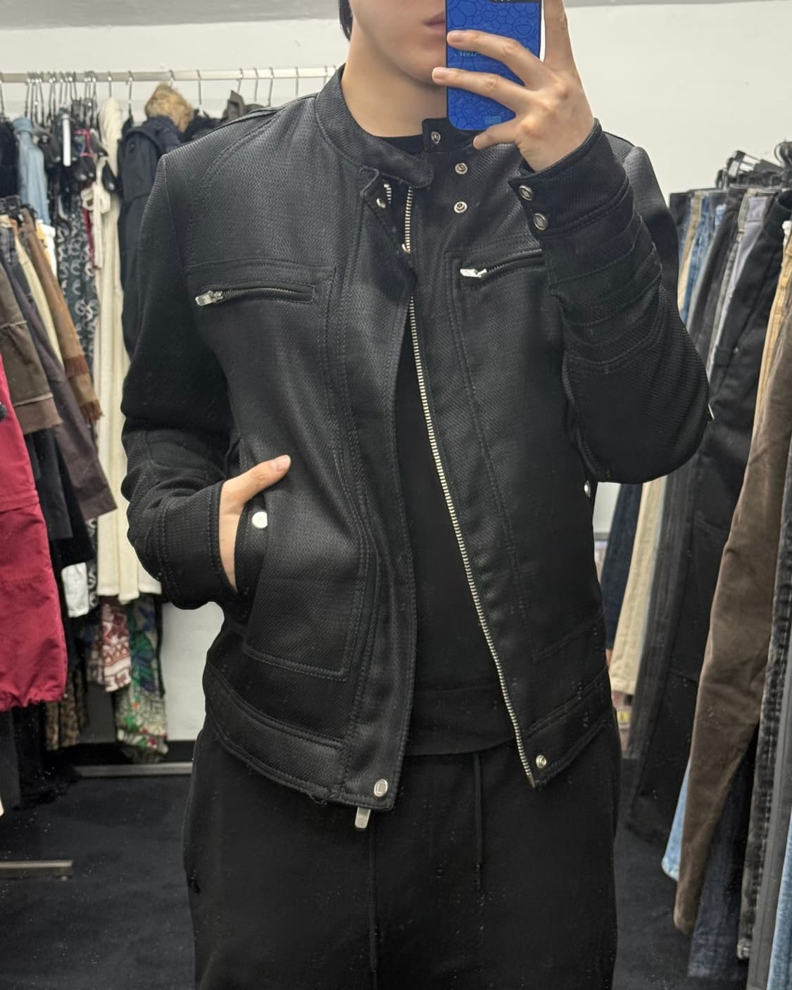 자라 라이더 바이커 락시크 고스 펑크 고딕 워크 자켓 집업 블랙 M 95 상품이미지1