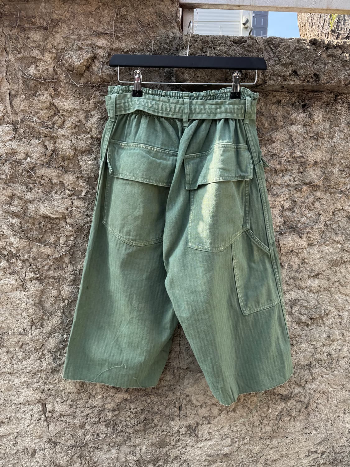 Fun Duty 밀리터리 벨티드 리메이크 와이드 하프팬츠 상품이미지3