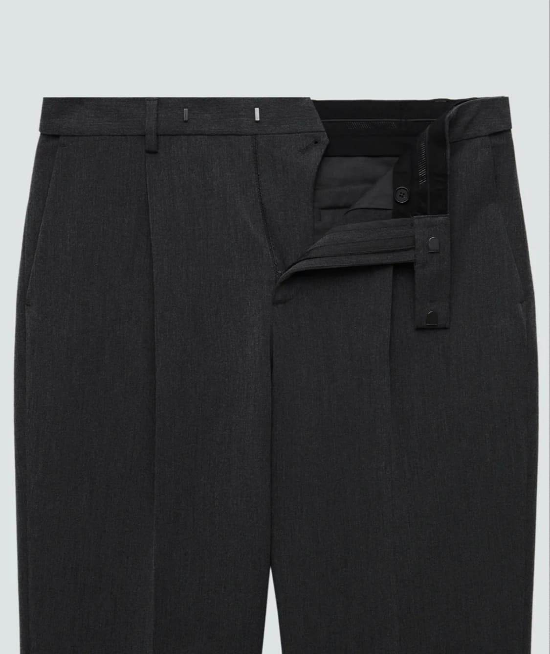 무신사 스탠다드 와이드 히든 밴딩 슬랙스 36 [차콜 그레이] 상품이미지2