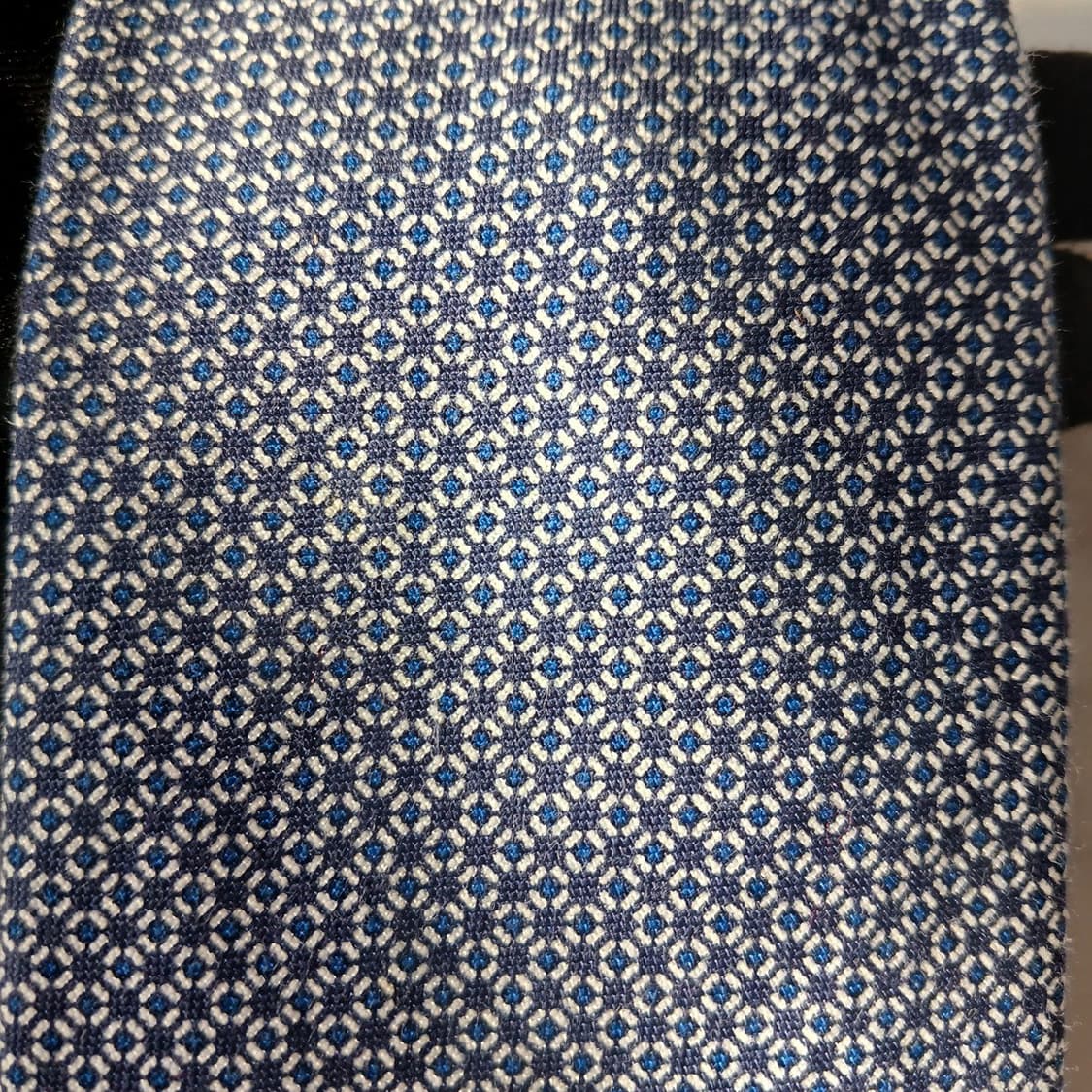 보기밀라노 코튼&실크 네이비 패턴 넥타이 8.7cm A+등급 A18915 상품이미지6