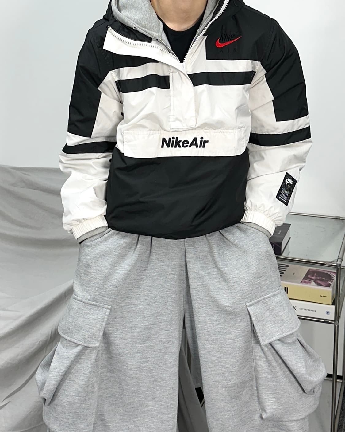 나이키 에어 우븐 배색 아노락 자켓 M 상품이미지1