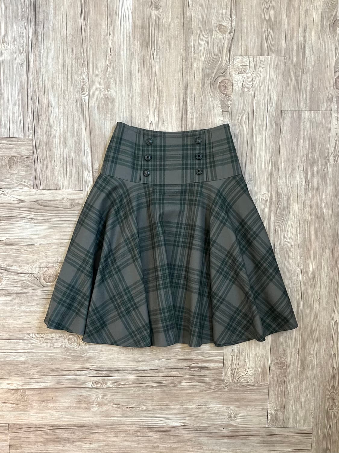 Yorkland 버튼업 체크 스커트 상품이미지1