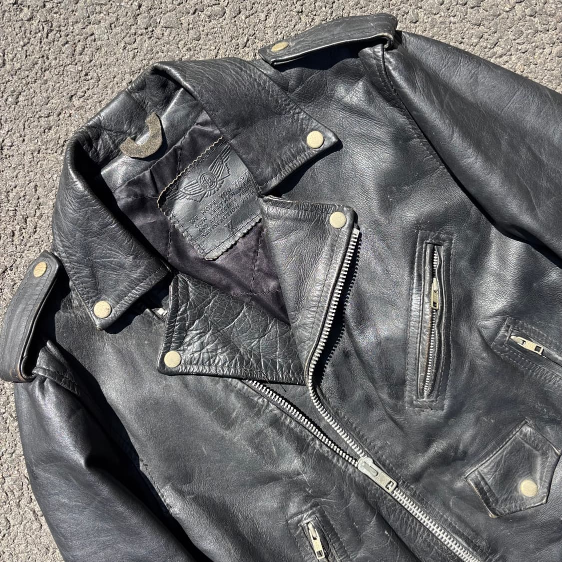 올드 레더 더블 라이더 자켓 상품이미지4