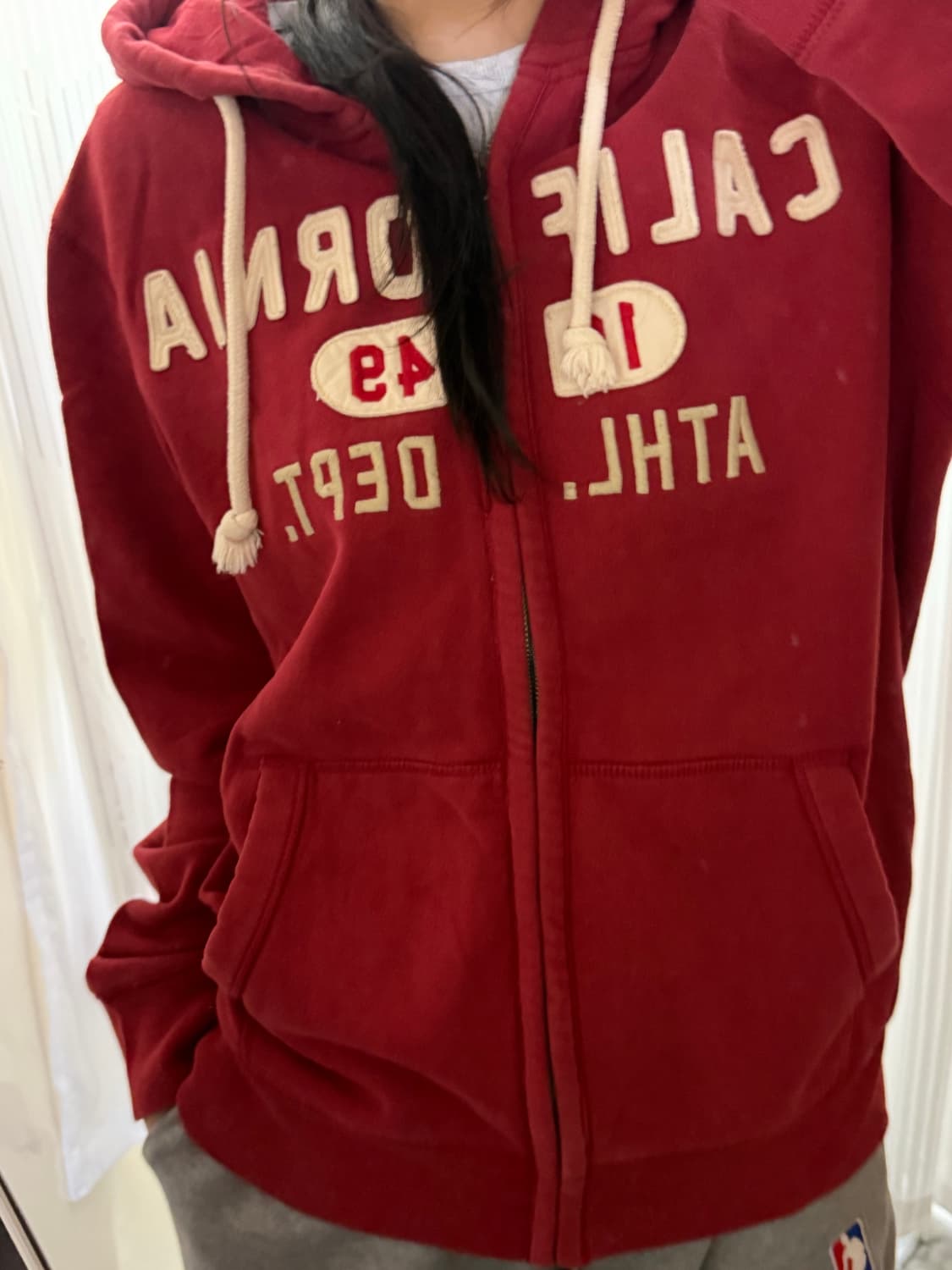 후아유 레드 후드집업 xl 상품이미지1