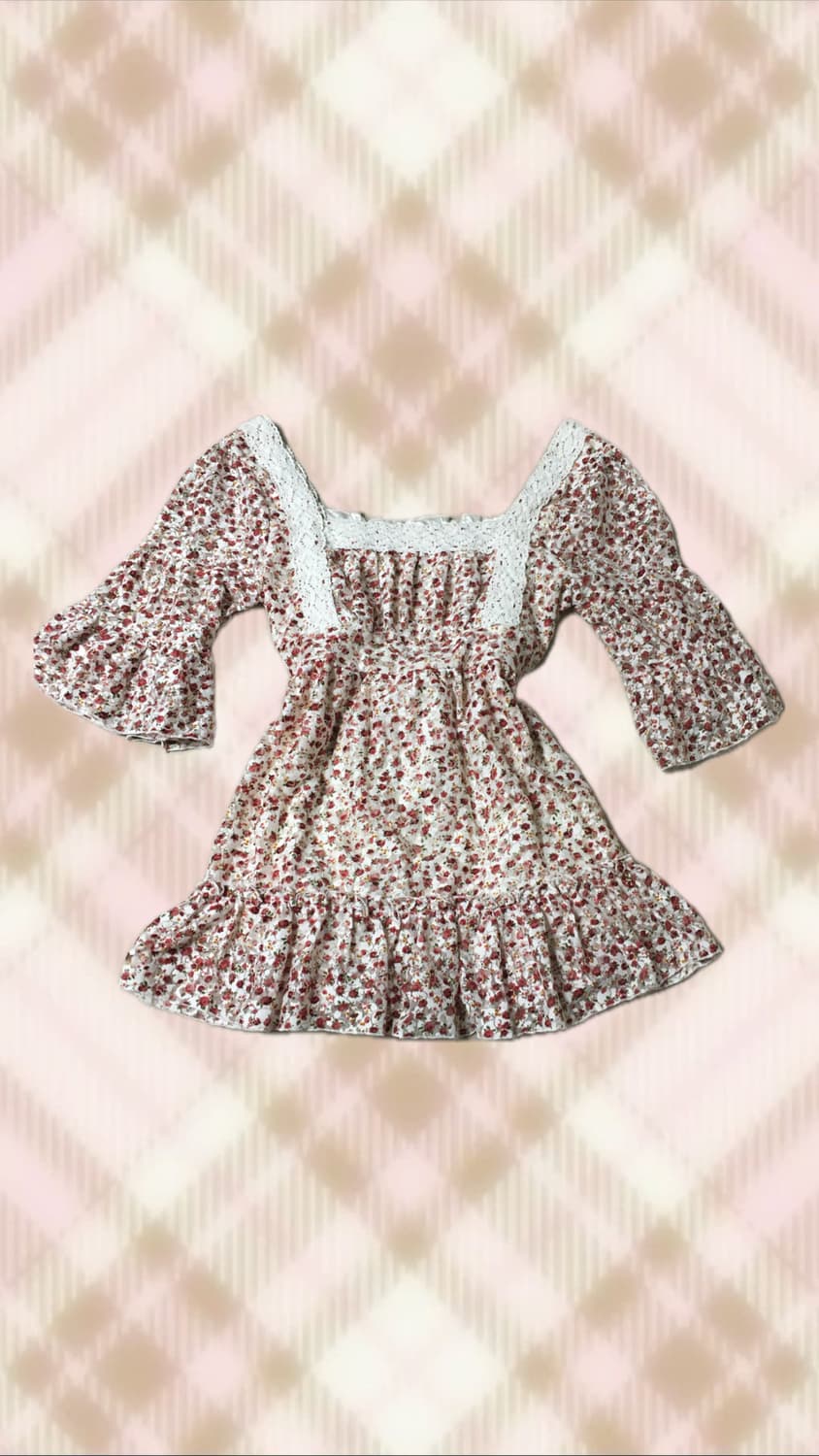 리즈리사 플로럴 리본 오프숄더 탑 블라우스 라떼 히메 러블리 로걀 갸루 상품이미지1