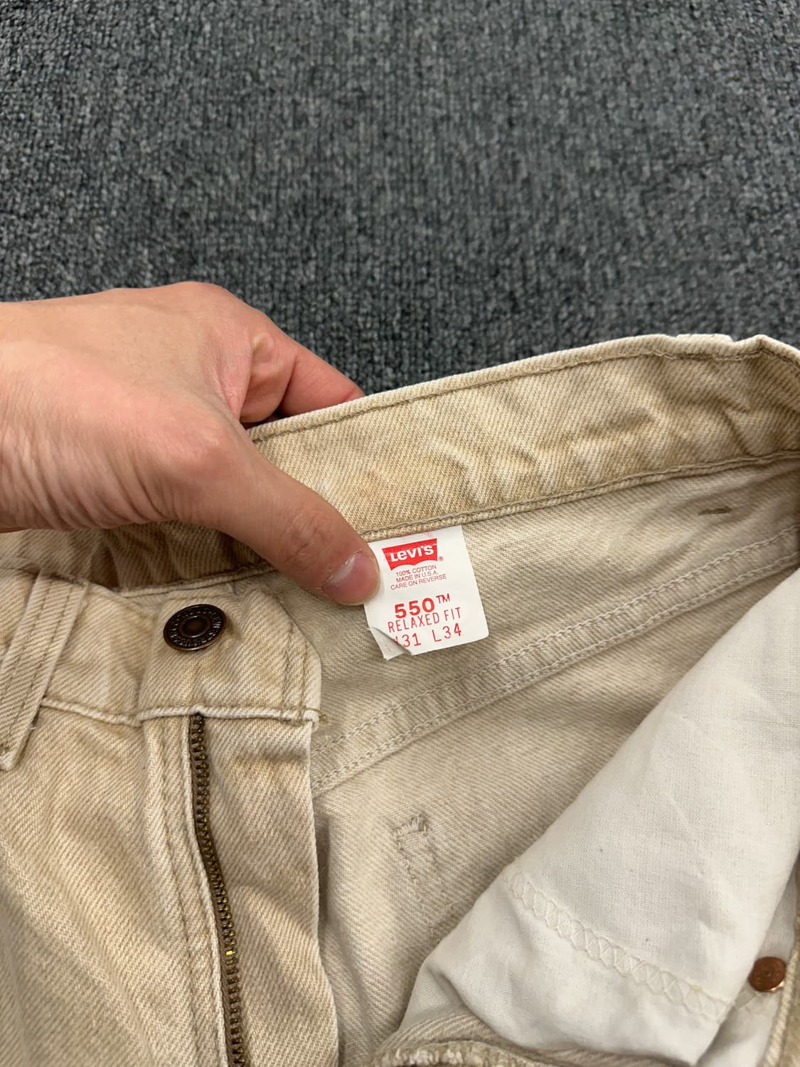 31) 90s 리바이스 550 오렌지탭 베이지 데님팬츠 상품이미지5