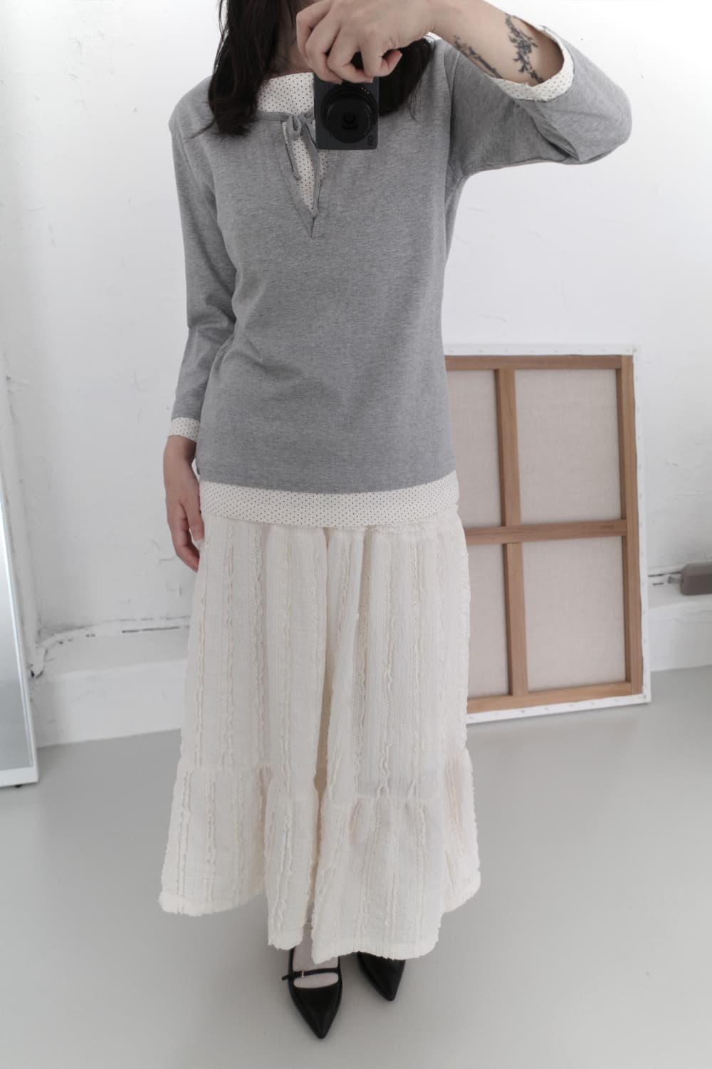 dot layered sleeve 상품이미지7