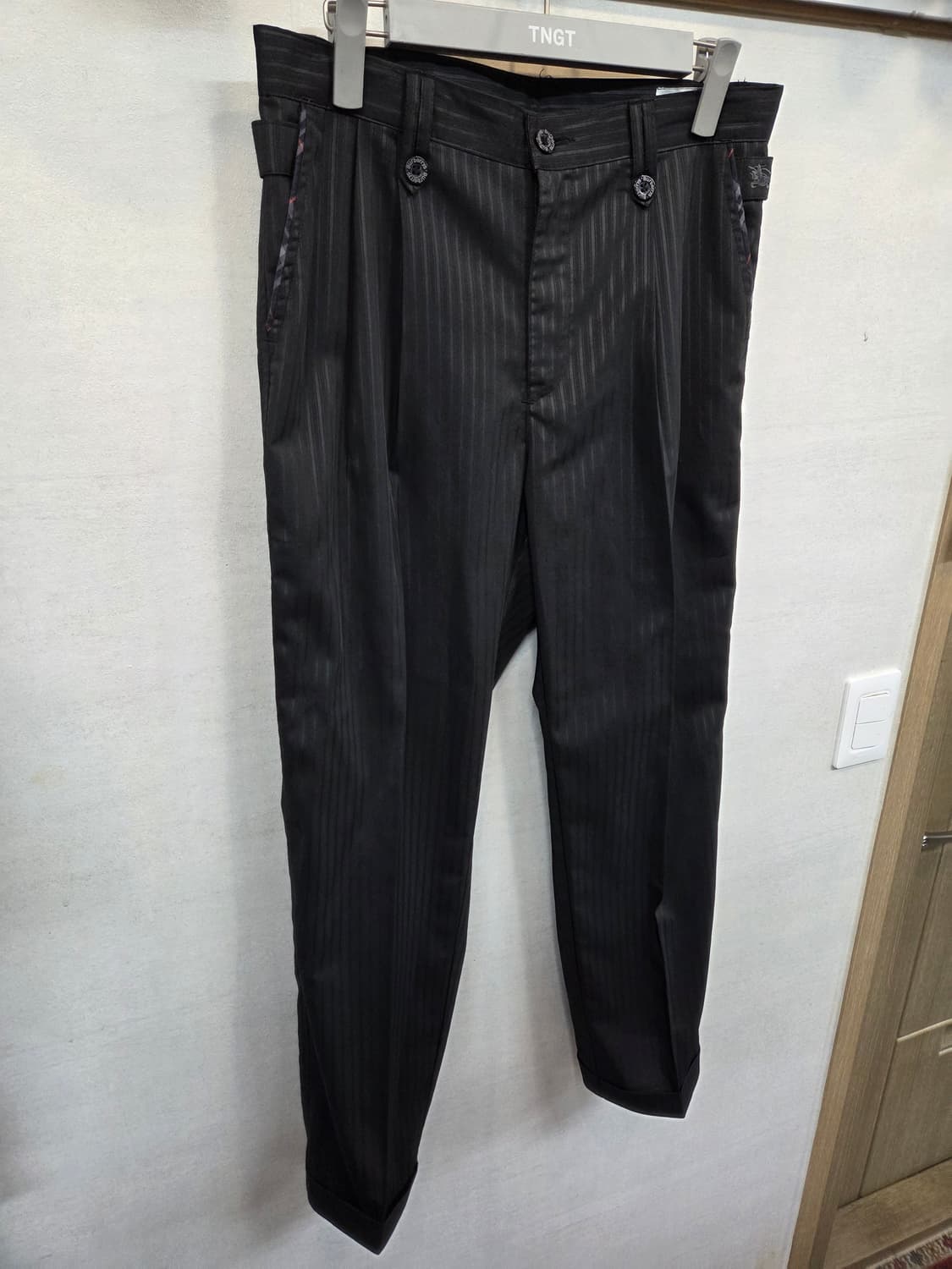 버버리 올드스쿨 빈티지 핀턱 썸머 카브라 슬렉스 팬츠 대략 32 상품이미지6