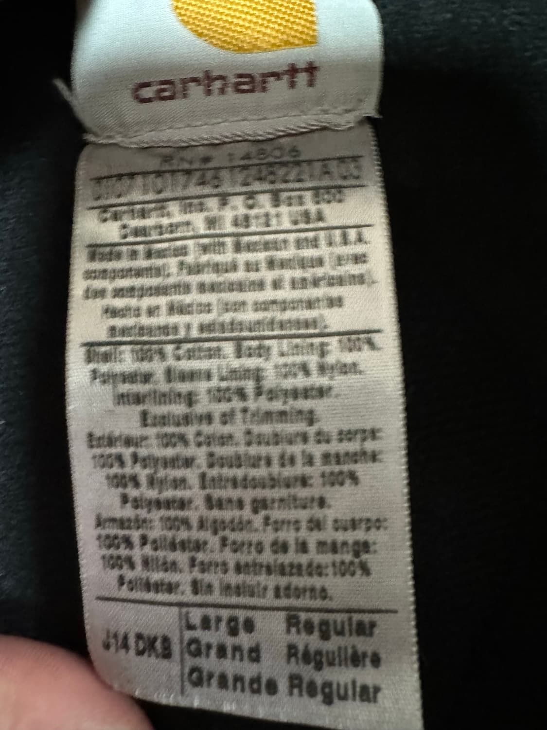 칼하트 j14 dkb L사이즈 상품이미지3