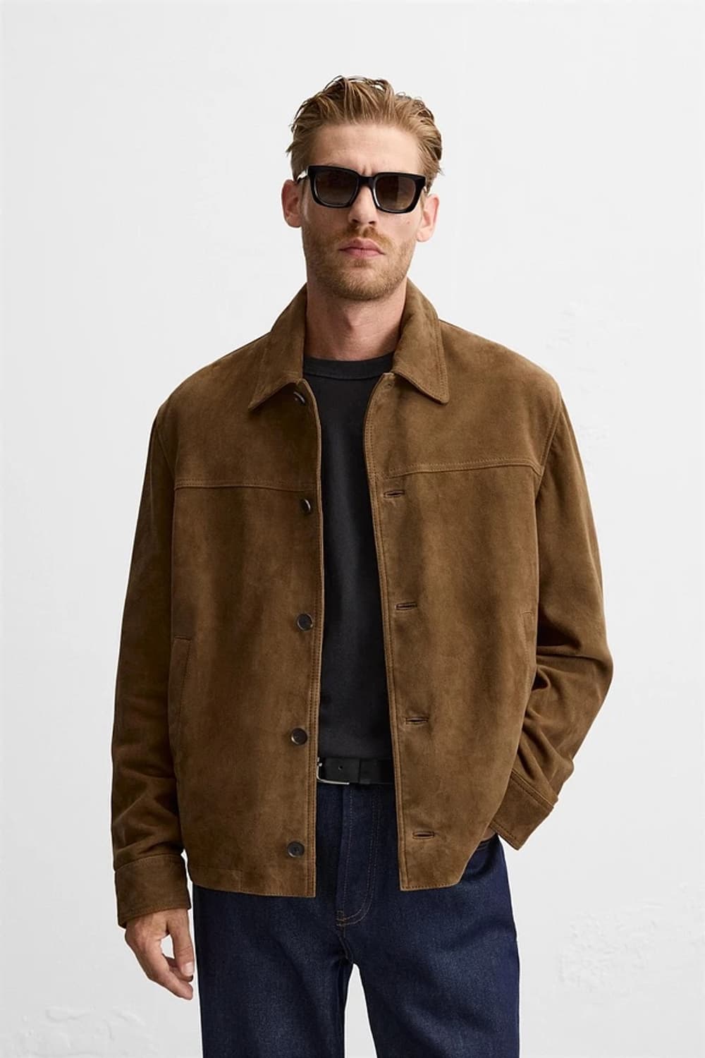 ZARA 자라 리얼 고트 스웨이드 레더 자켓 XL 상품이미지1