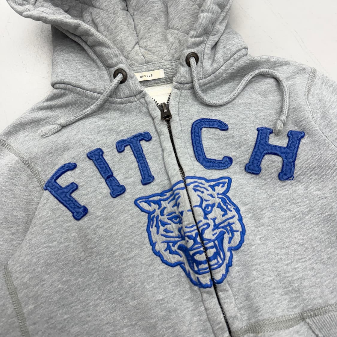 아베크롬비 Y2K 아치로고 후드집업 그레이 상품이미지3