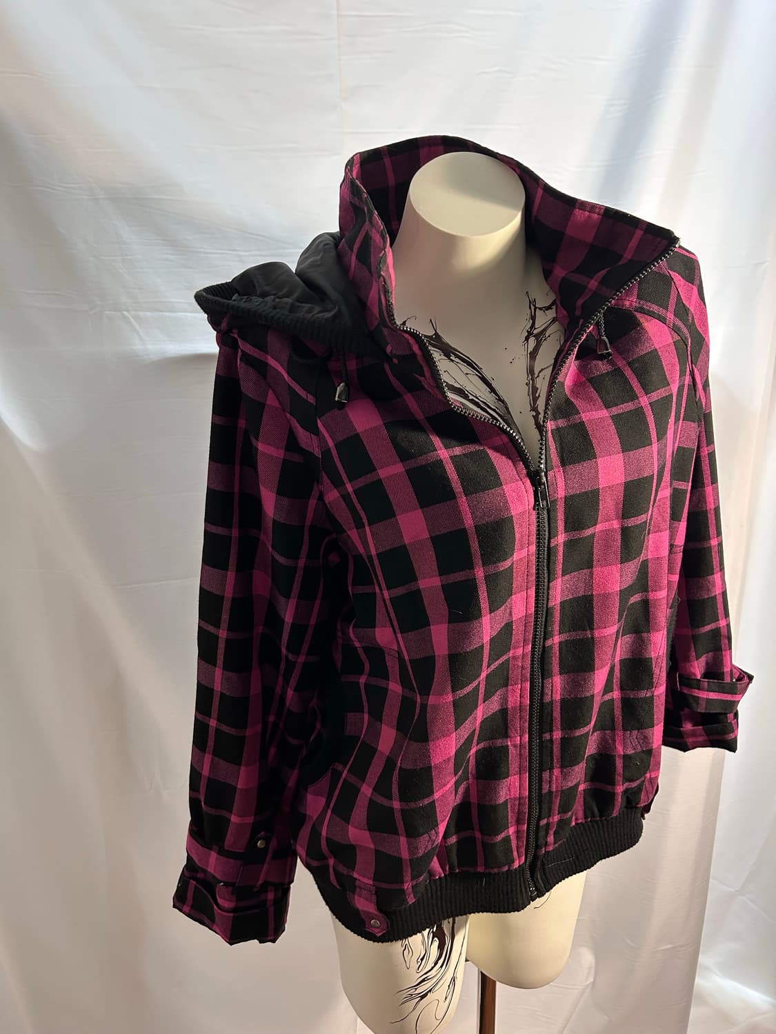 gal pink check hoodie jacket 상품이미지1
