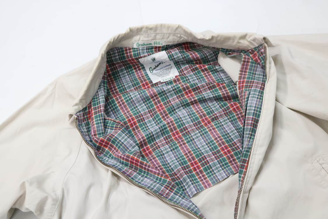 그레이엄 힐 빈티지 체크 라이닝 베이지 드리즐러 자켓 (L) 상품이미지10