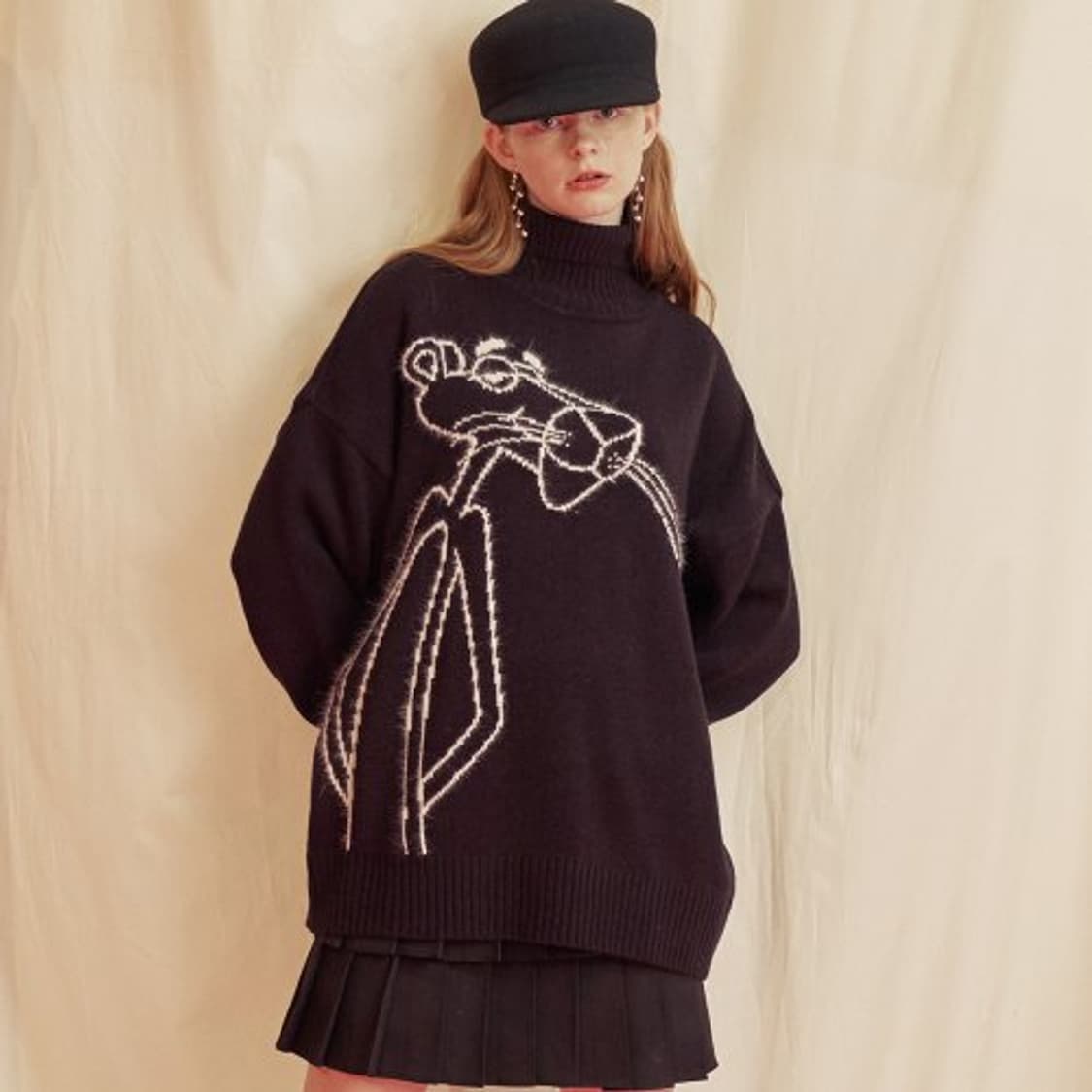 스테레오바이널즈 핑크팬서 폴라 니트 / 여성 니트/ 여자 니트  상품이미지1