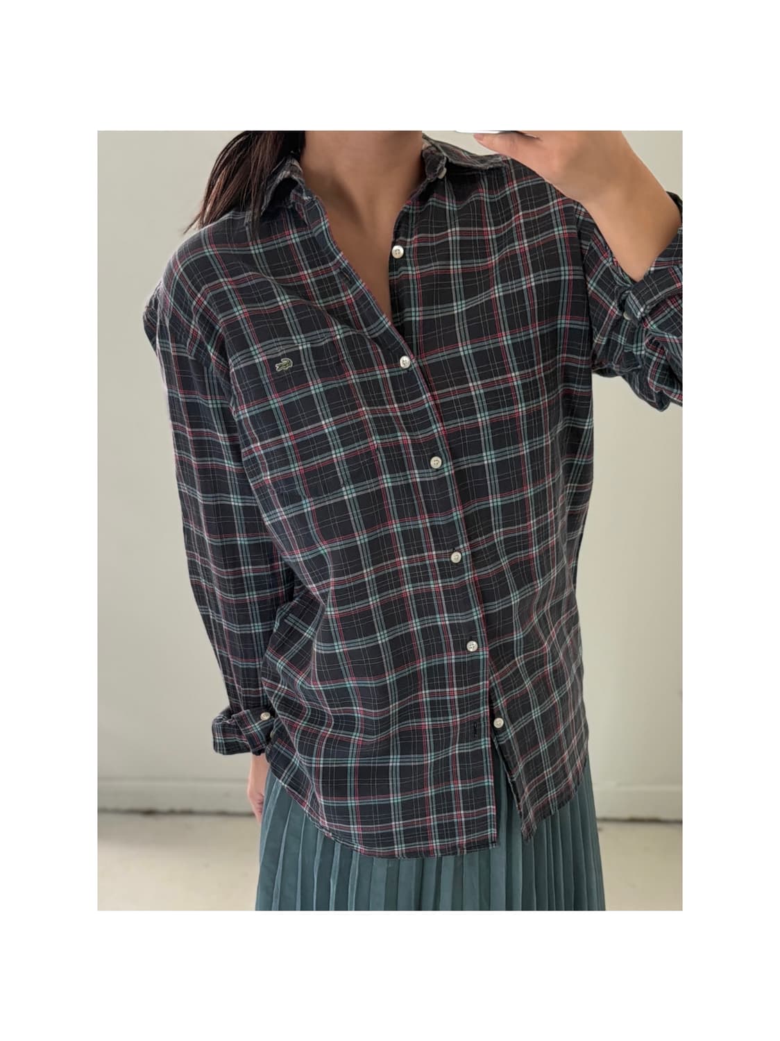 일본빈티지 라코스테 체크 셔츠 상품이미지1