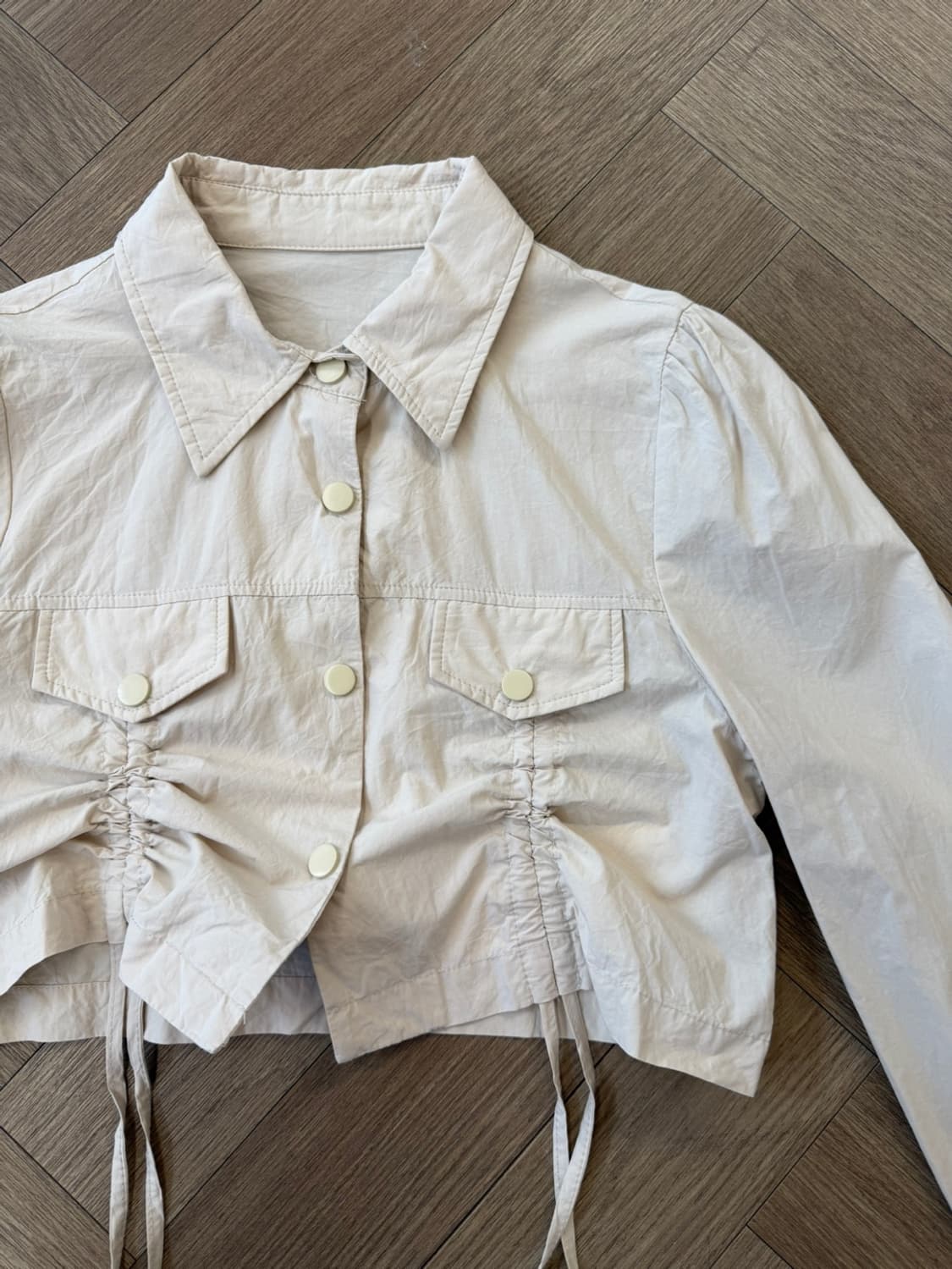 ivory snap crop shirt 상품이미지8