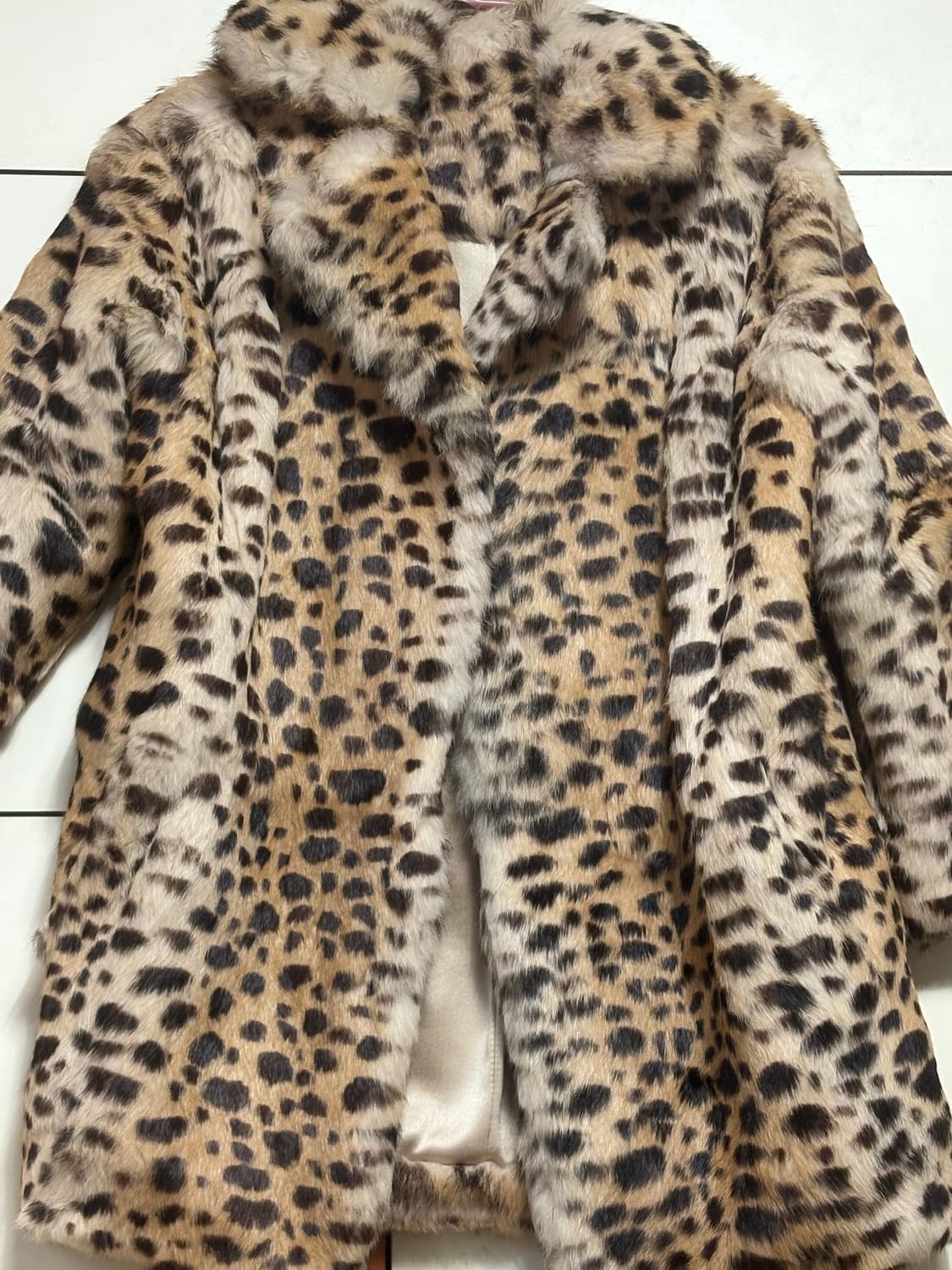 토끼털 호피 퍼 자켓 상품이미지1